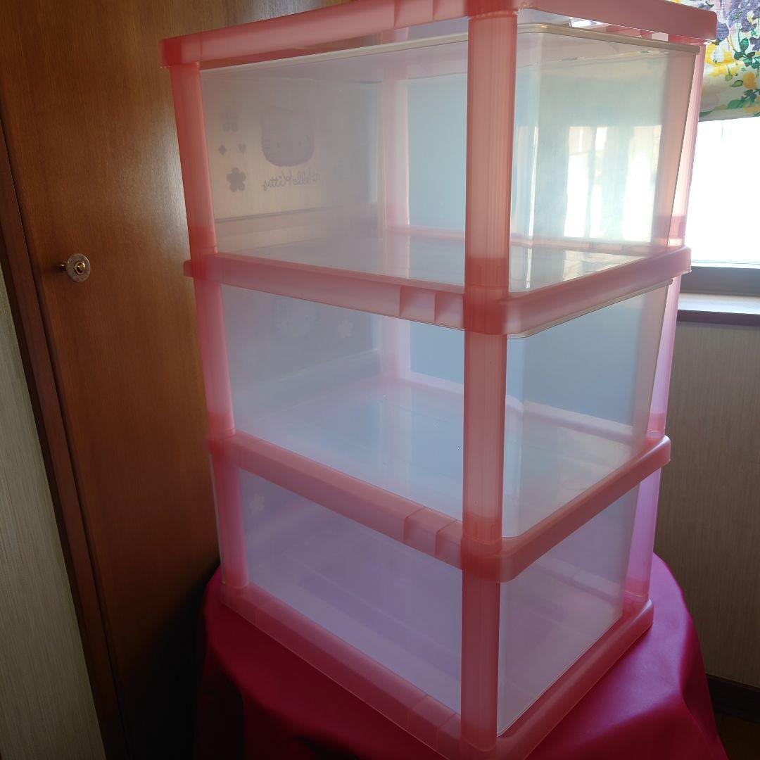 サンリオ 1998年のハローキティ 3段チェストボックス ピンク レア品！美品！