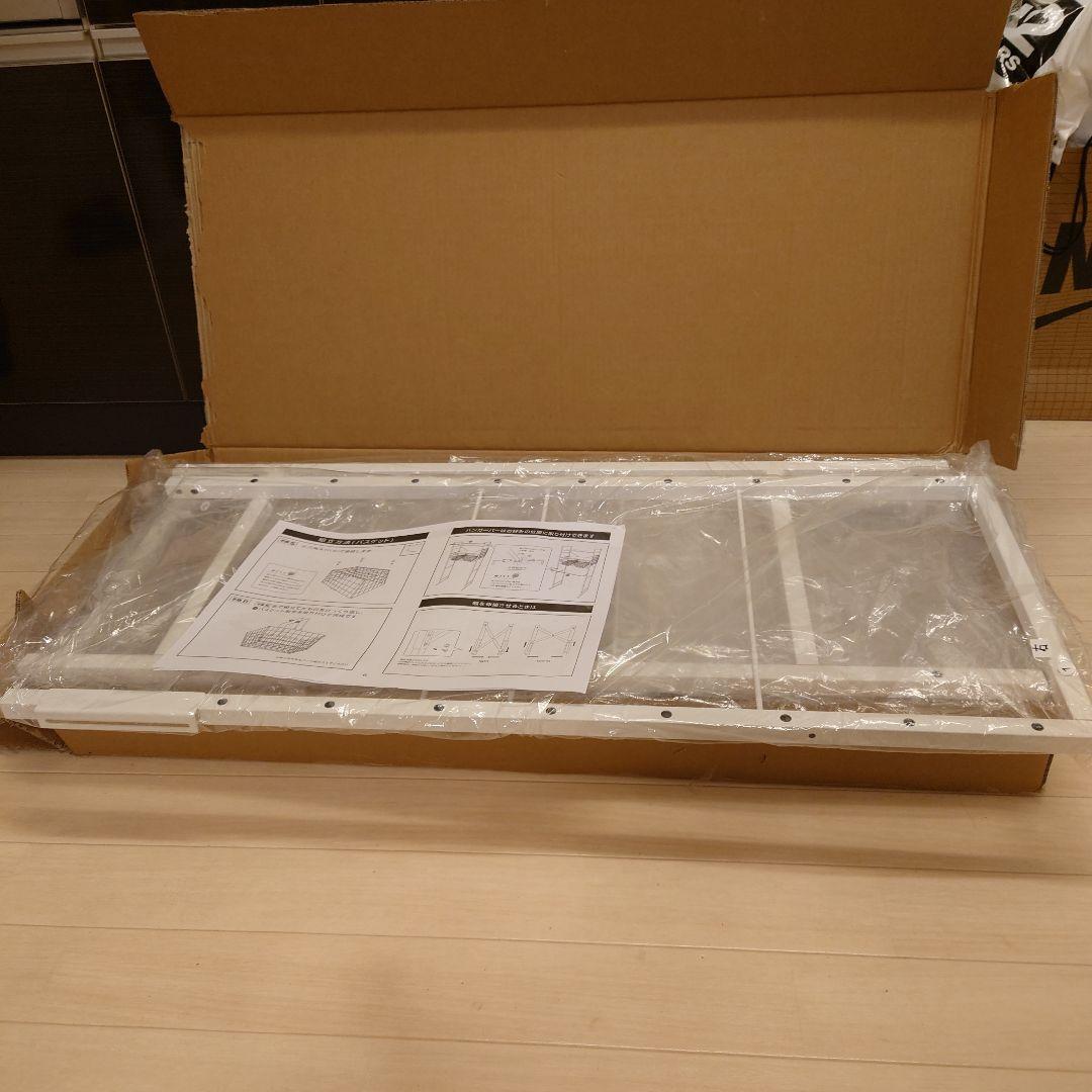 【新品未使用】ランドリーラック 洗濯機ラック ホワイト カゴあり