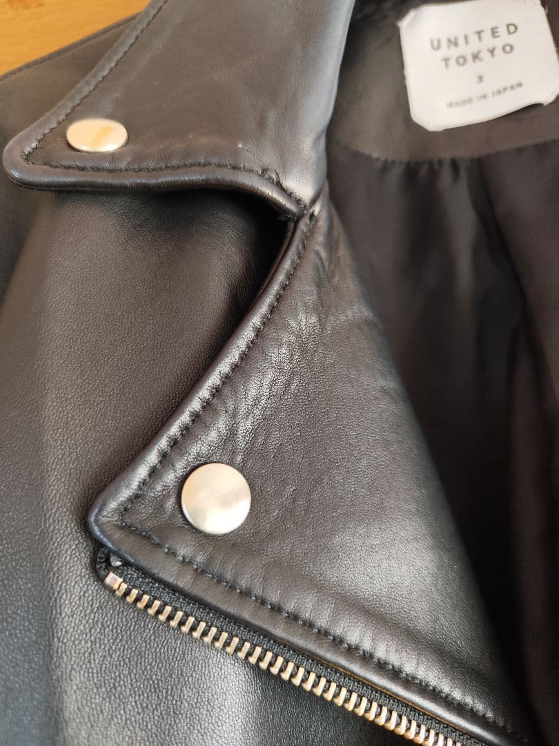 サイズ3 UNITED TOKYO ラム革ライダース ジャケット