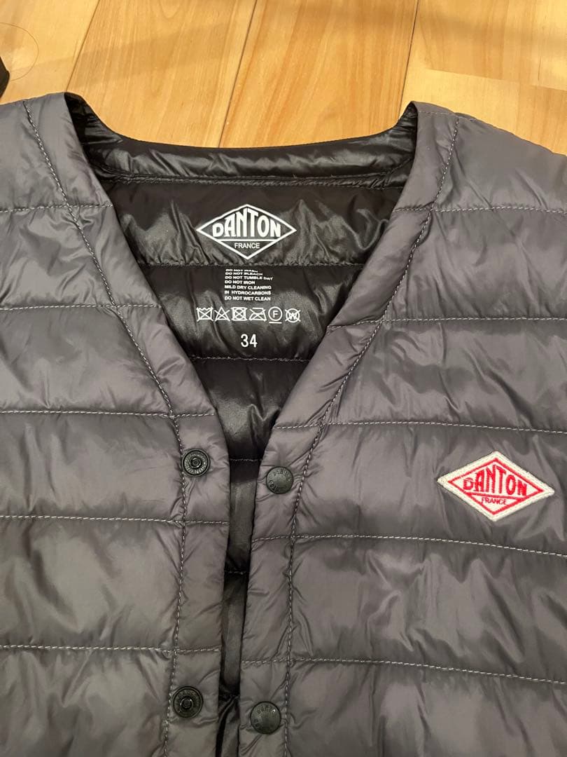 ✨セール✨DANTON ダントン グレー インナーダウンコート　ロング　34