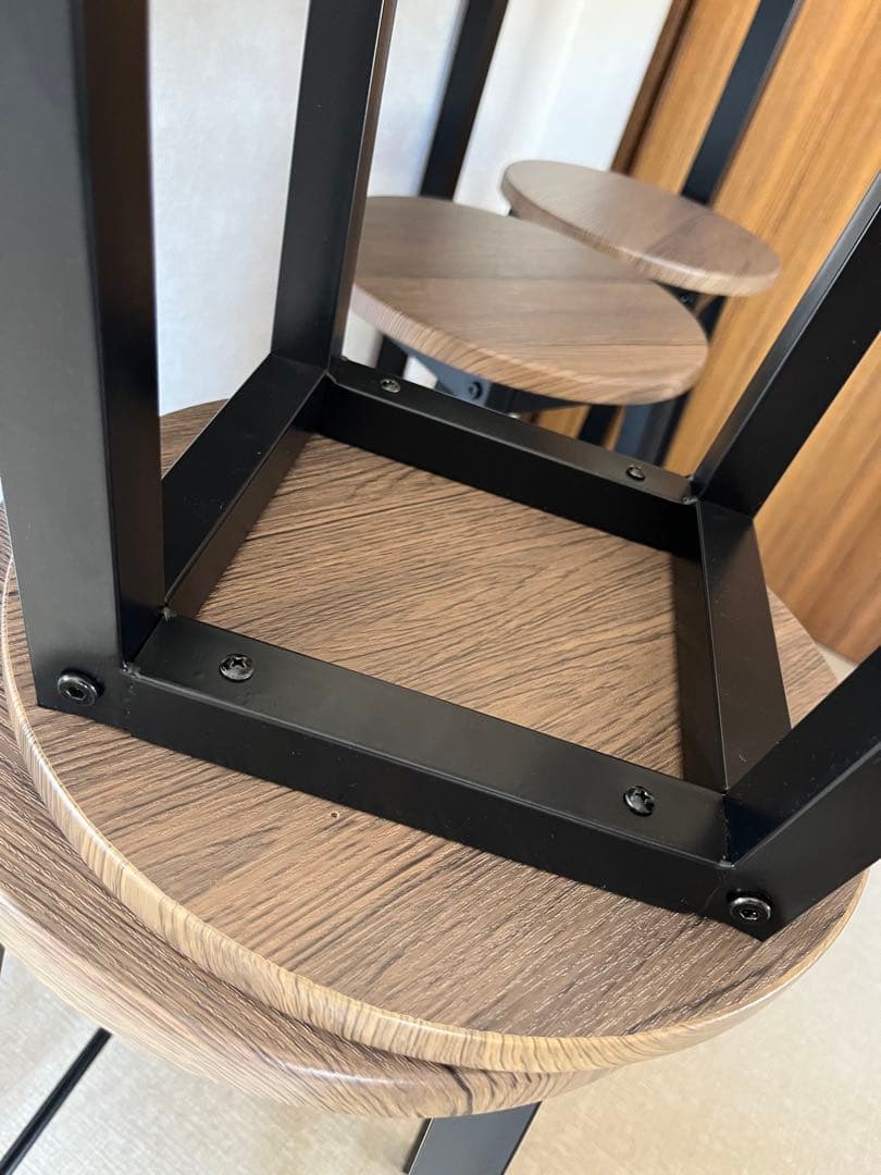 【わたし 】SoBuyカウンターテーブル＆スツール5点セット 木目調