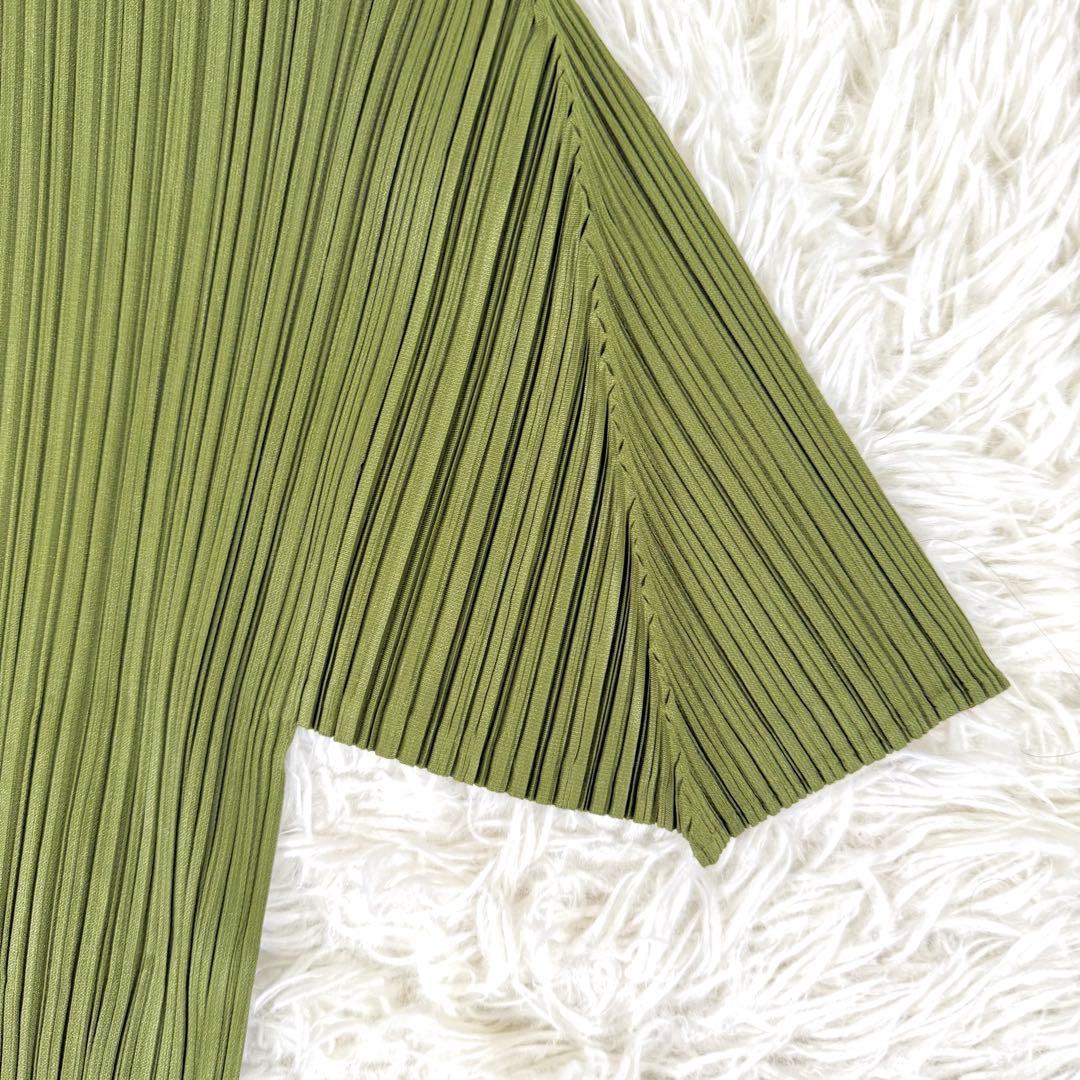 美品✨ プリーツプリーズ 半袖 ブラウス シャツ グリーン サイズ3