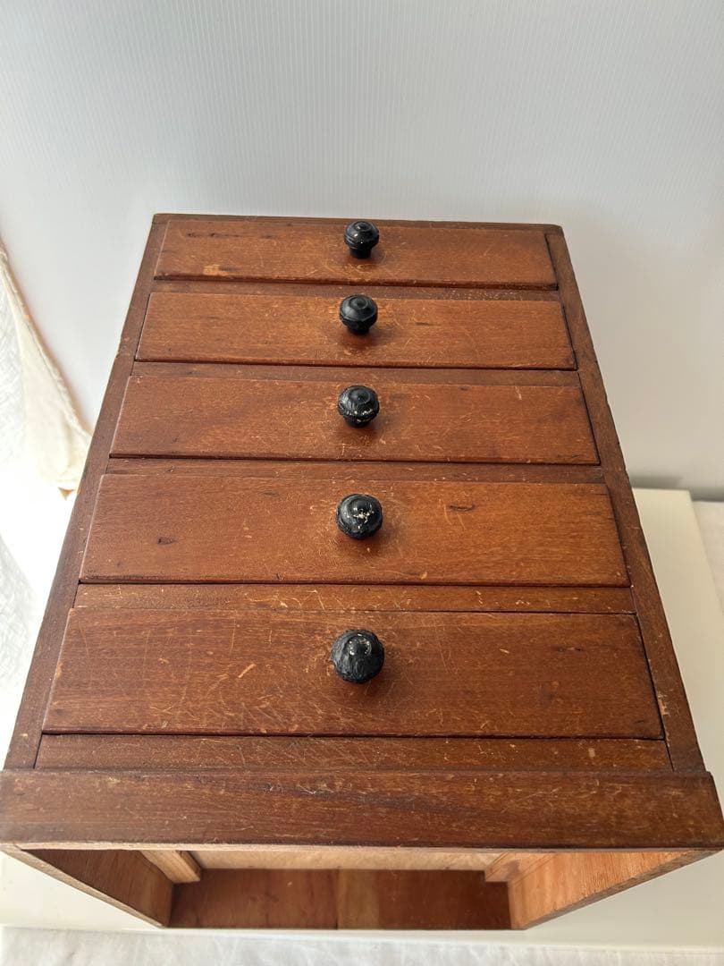古道具　5杯抽斗　小引き出し　ヴィンテージ　アンティーク　ドロアー　昭和レトロ