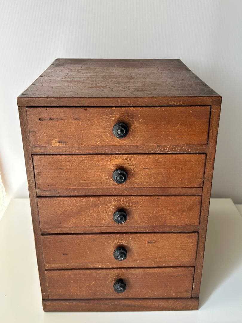 古道具　5杯抽斗　小引き出し　ヴィンテージ　アンティーク　ドロアー　昭和レトロ