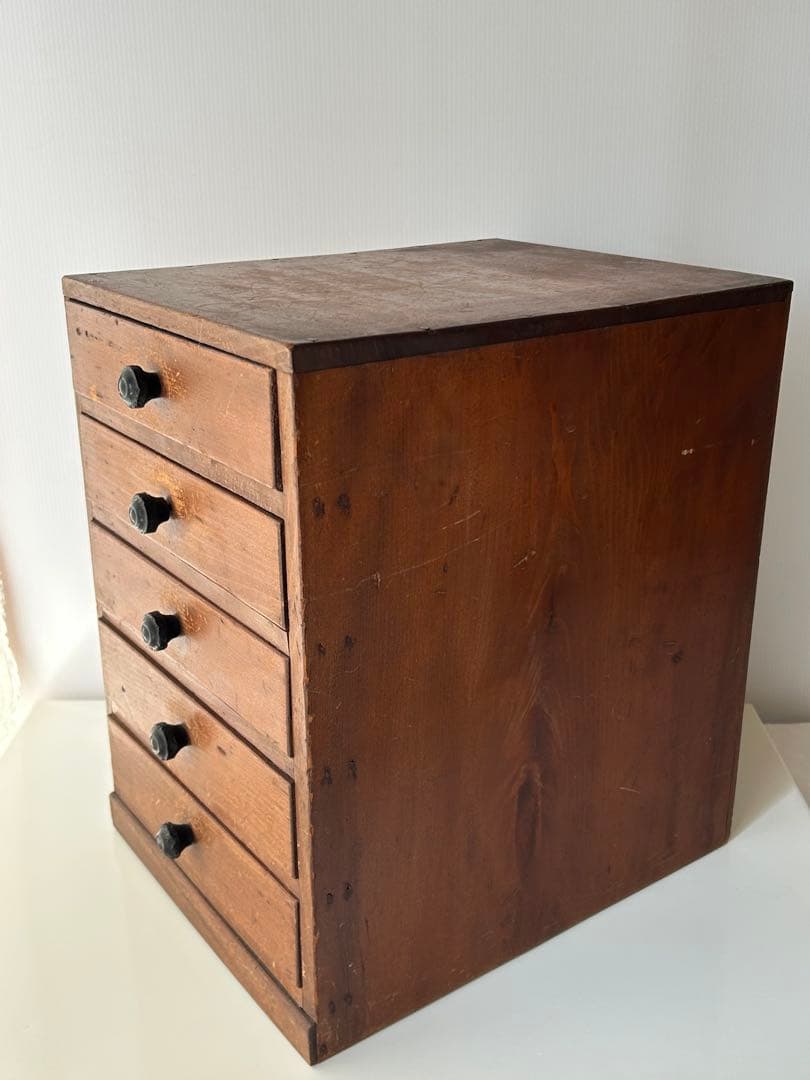 古道具　5杯抽斗　小引き出し　ヴィンテージ　アンティーク　ドロアー　昭和レトロ