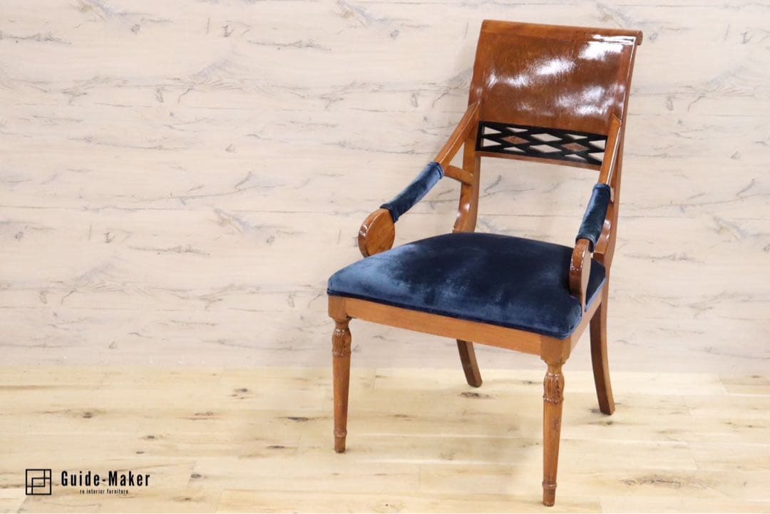 GMGN162○イタリア製 クラシック モダン ダイニングチェア 椅子 セミア