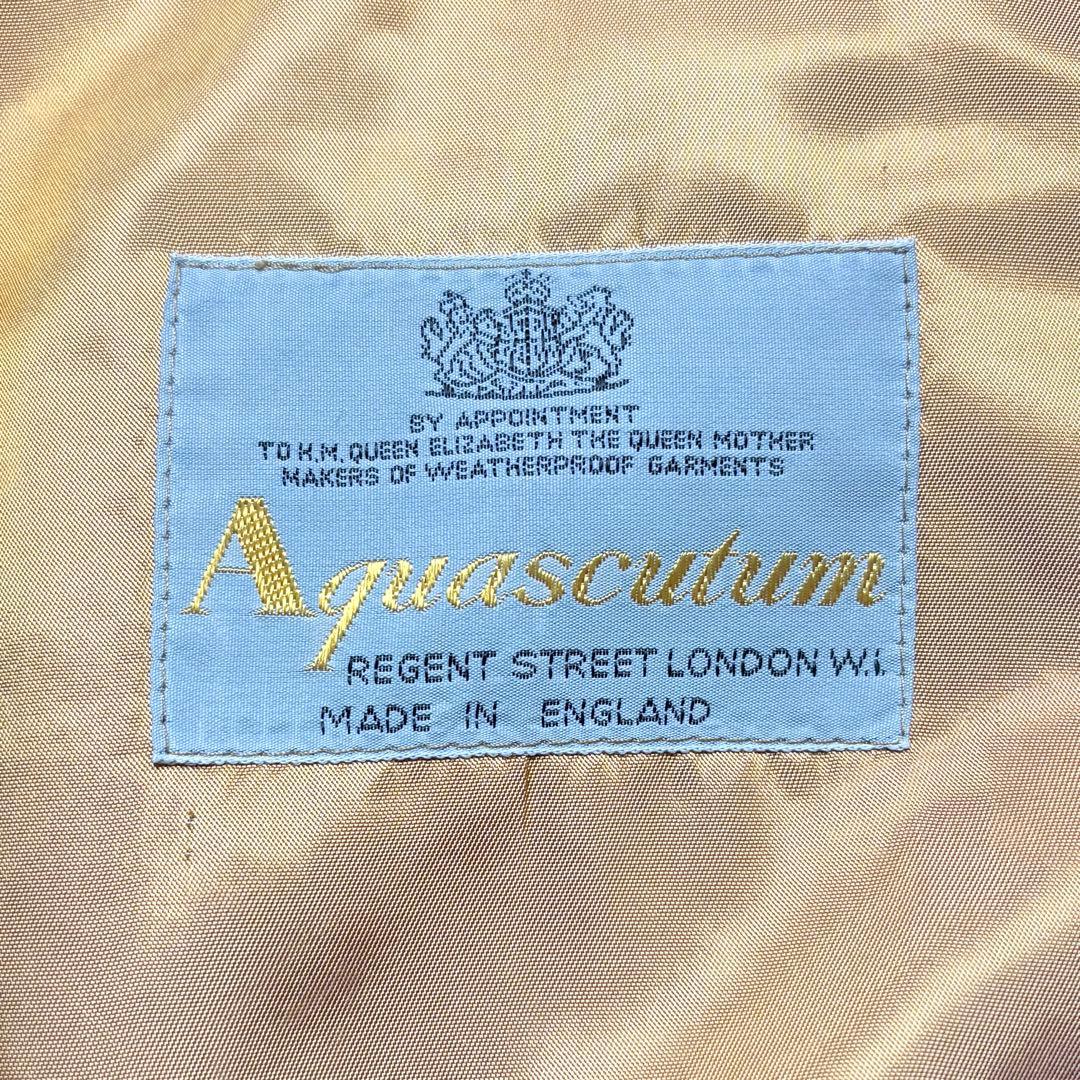 【英国製】アクアスキュータム トレンチコート ギャバジン 玉虫色 ライナー付き