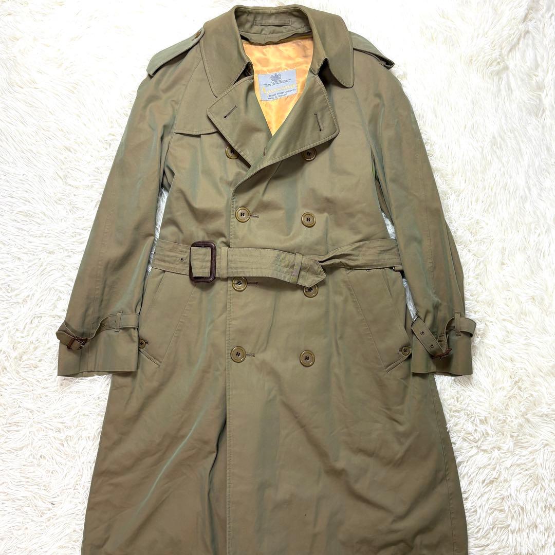 【英国製】アクアスキュータム トレンチコート ギャバジン 玉虫色 ライナー付き