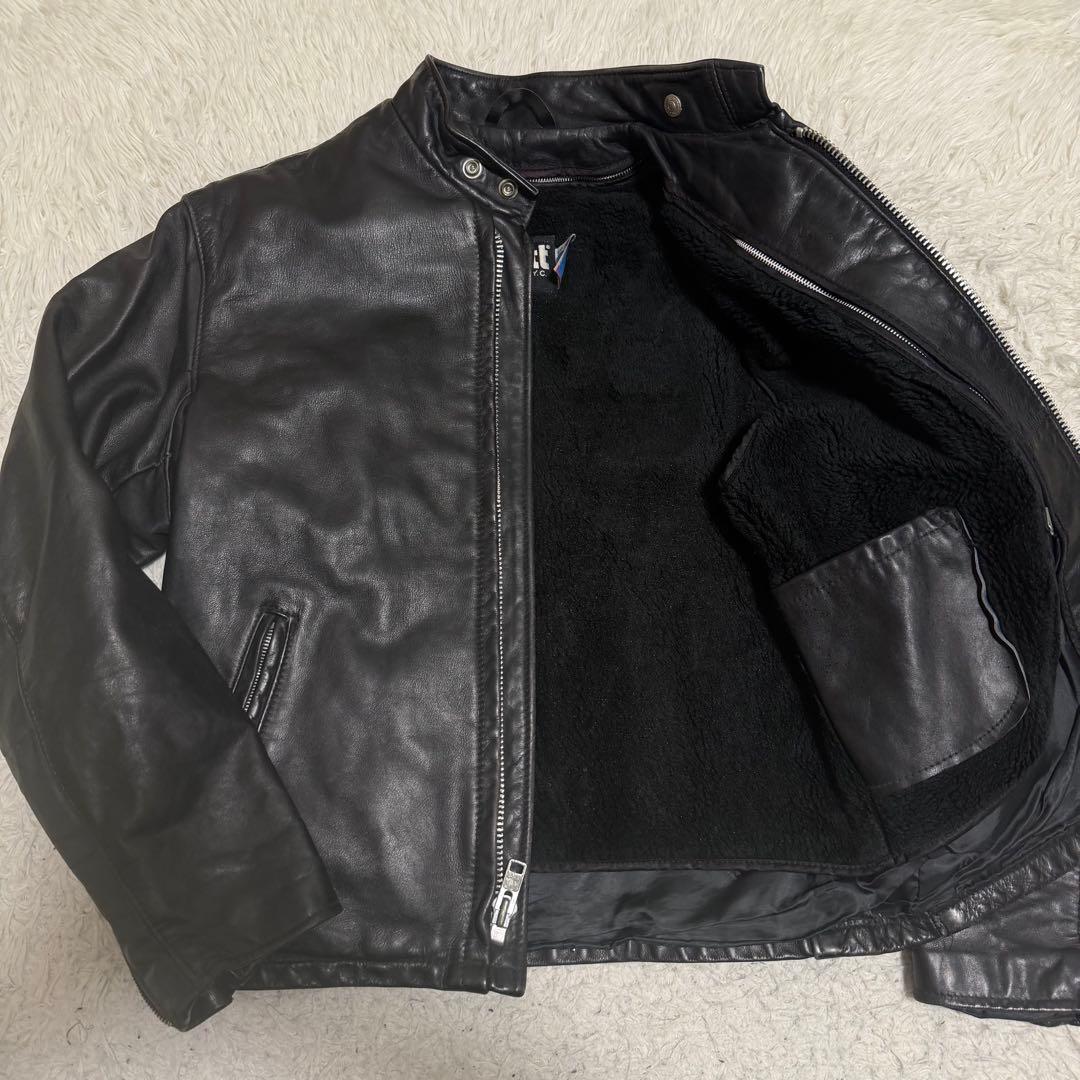 希少美品XLサイズ相当　ショット　141 シングルライダースジャケット　ライナー