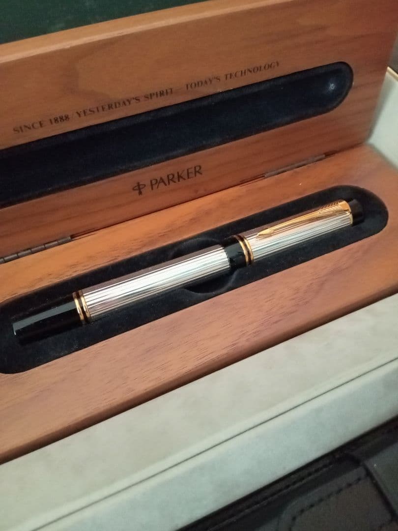 パーカー 万年筆 デュオフォールド スターリングシルバー ペン先 18金