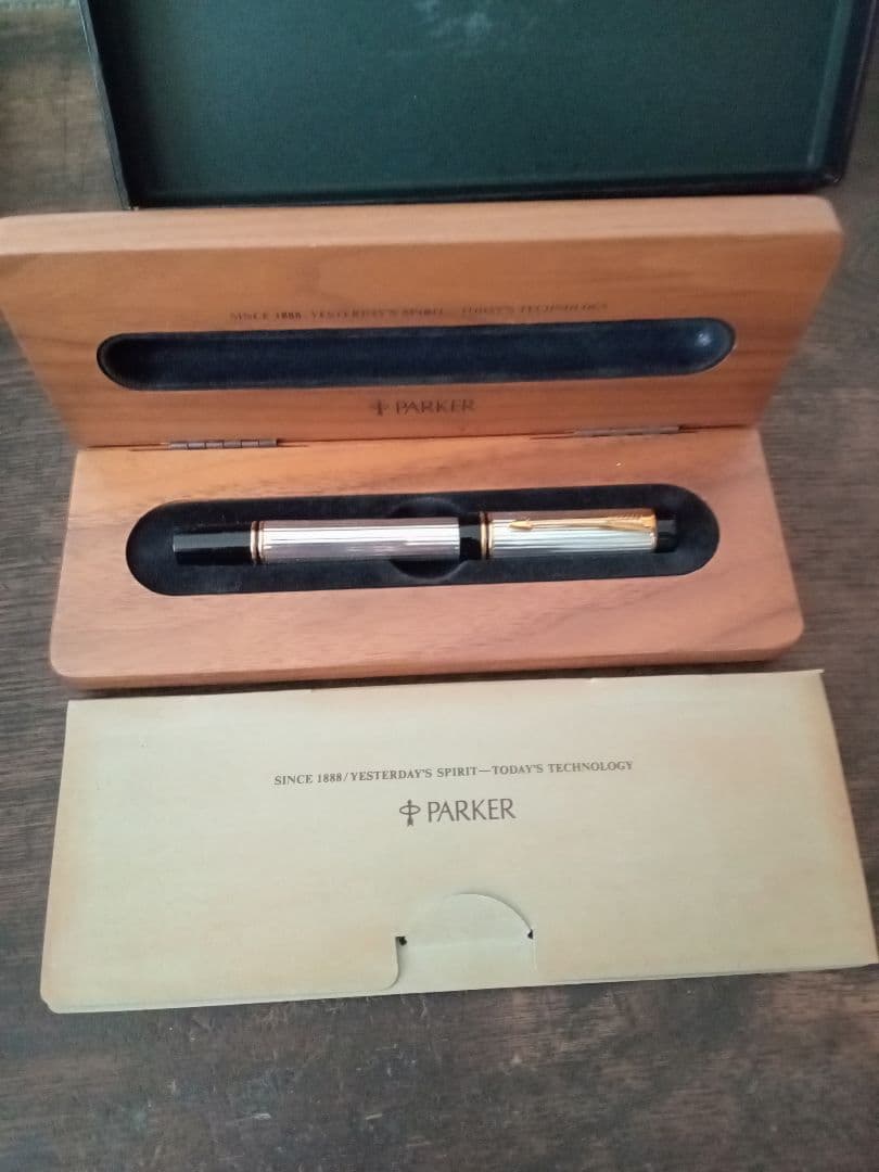 パーカー 万年筆 デュオフォールド スターリングシルバー ペン先 18金