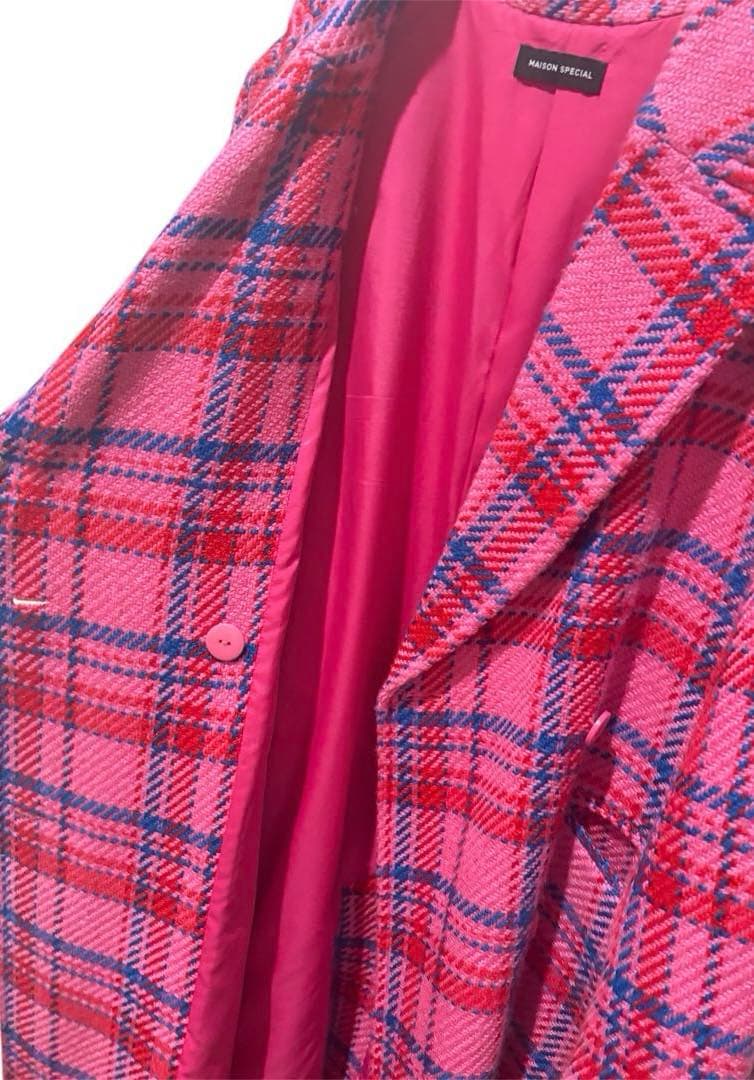 MAISON SPECIAL ロービングチェックオーバーコート