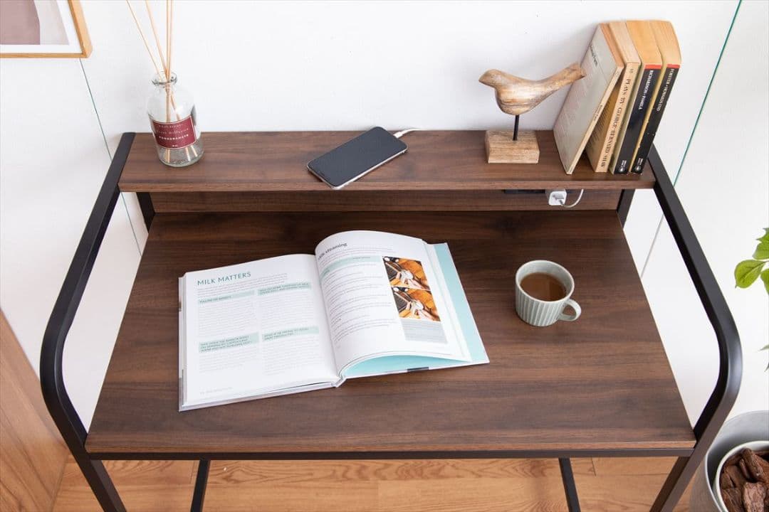 《新品・送料無料》【幅80cm】Keily 棚付きデスク