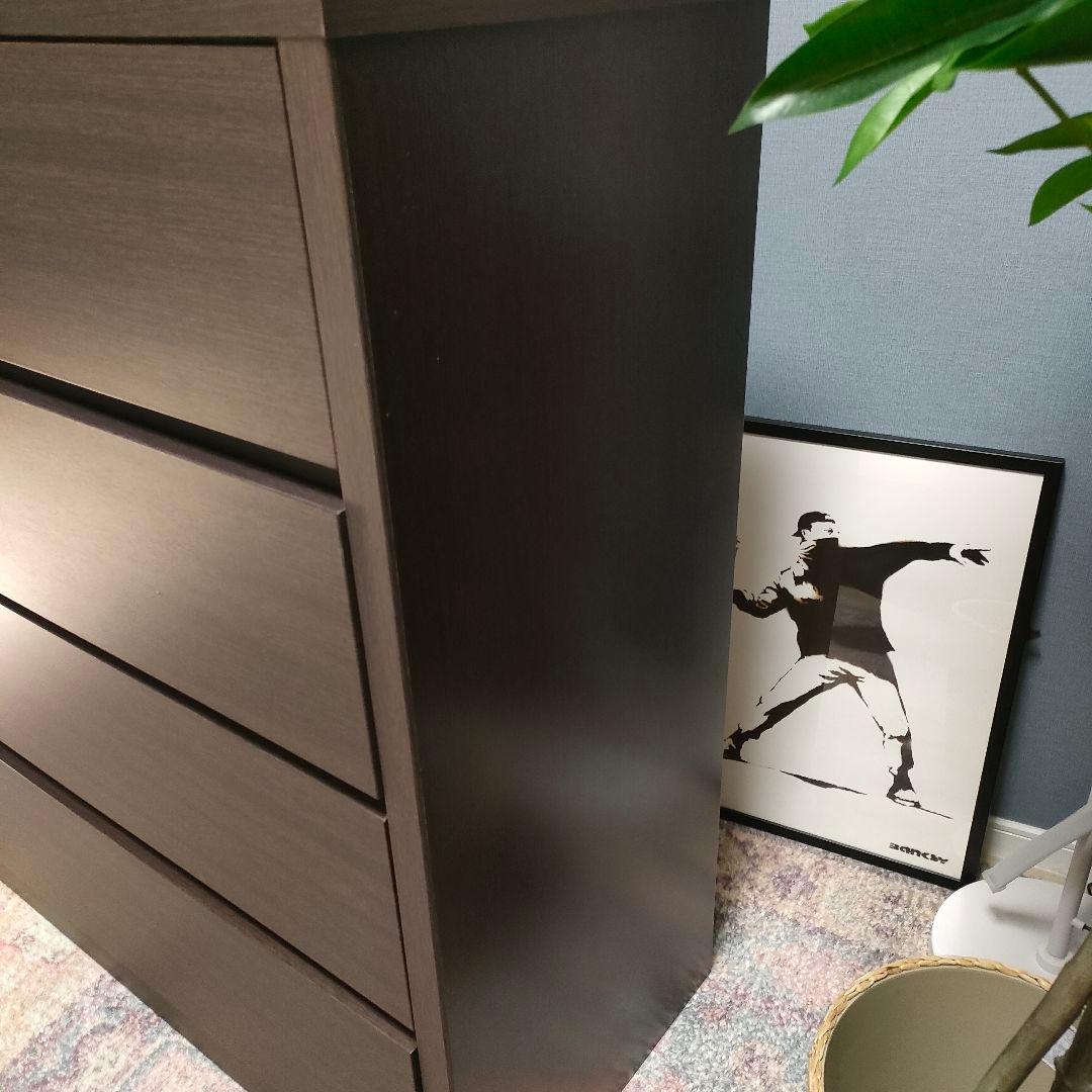 【廃盤モデル】ニトリ ミドルチェスト キューブ100-4 DBR ダークブラウン