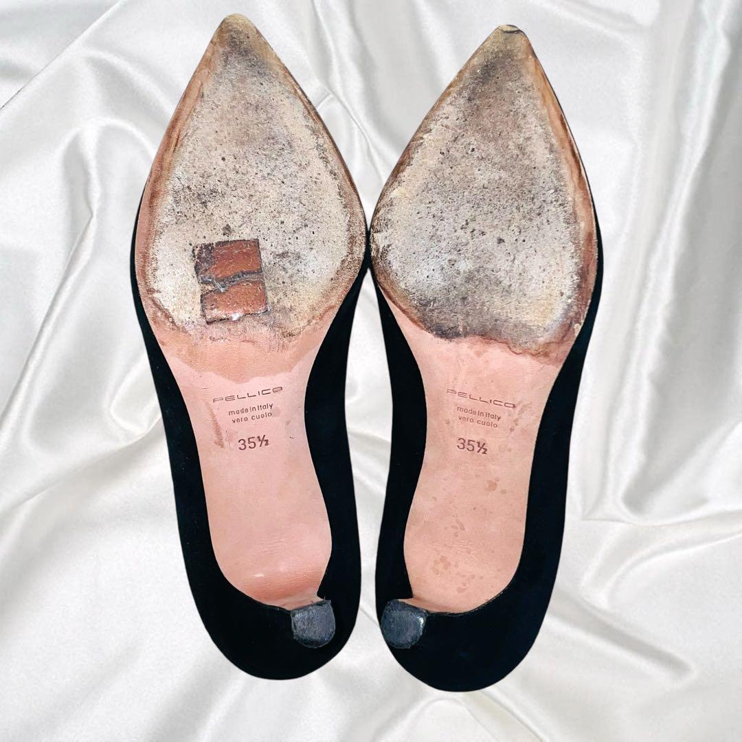 【PELLICO】美品ペリーコ ポインテッド ゴールド金具 アイレット ブーティ