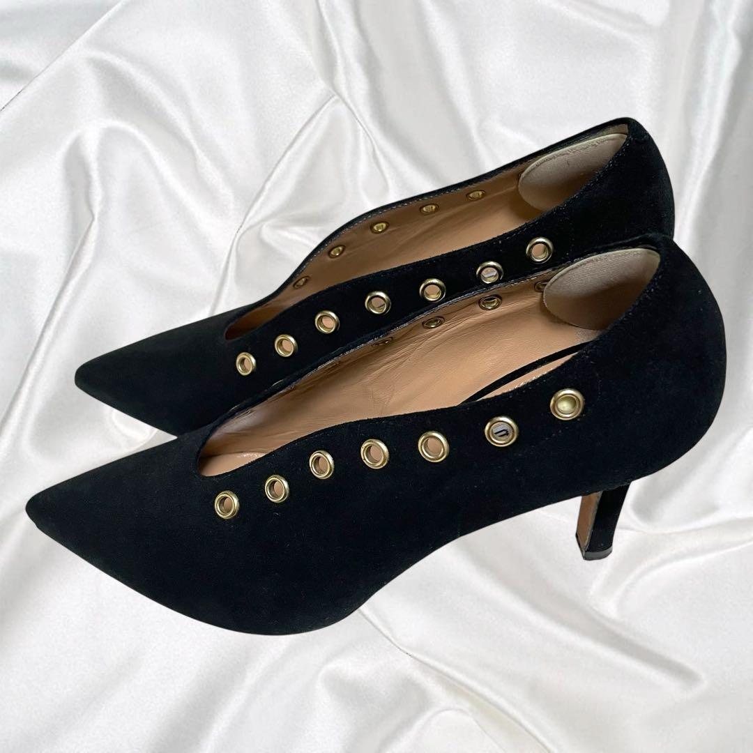 【PELLICO】美品ペリーコ ポインテッド ゴールド金具 アイレット ブーティ