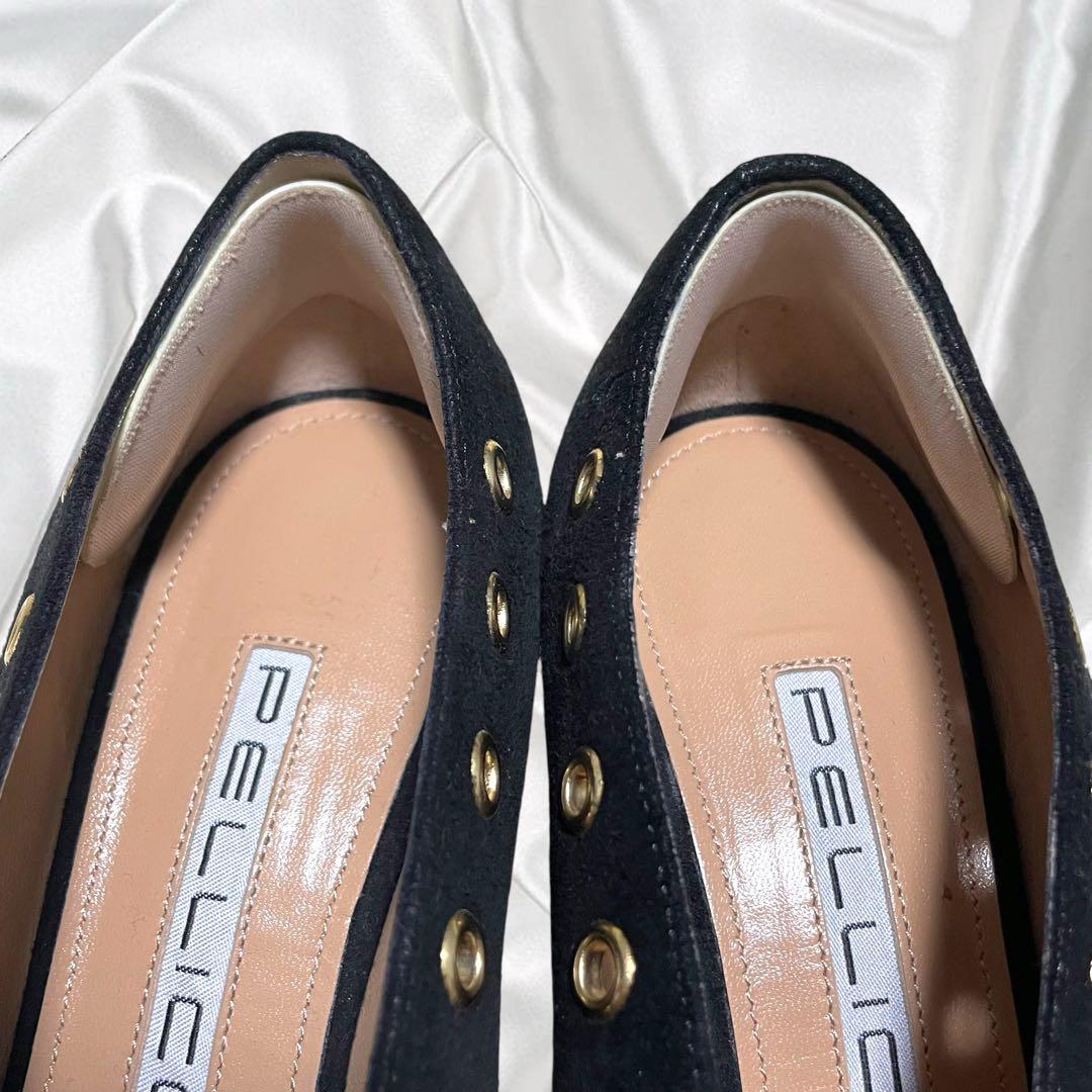 【PELLICO】美品ペリーコ ポインテッド ゴールド金具 アイレット ブーティ