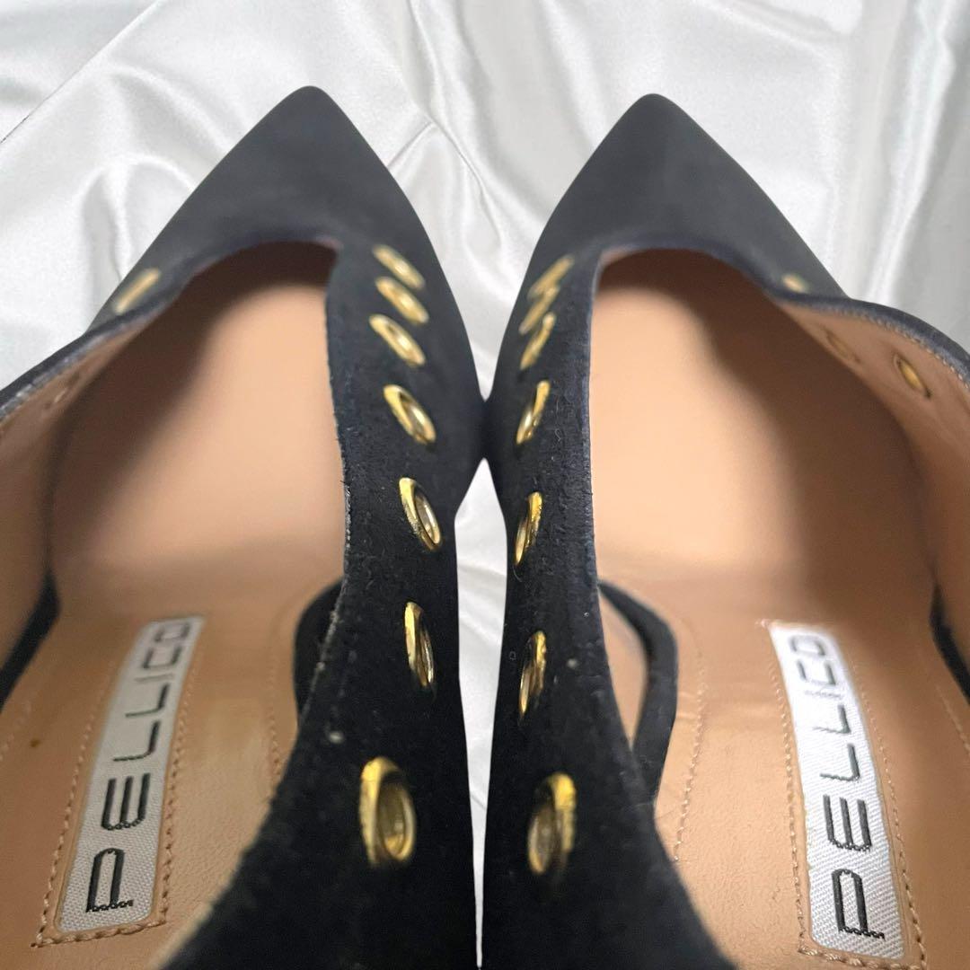 【PELLICO】美品ペリーコ ポインテッド ゴールド金具 アイレット ブーティ