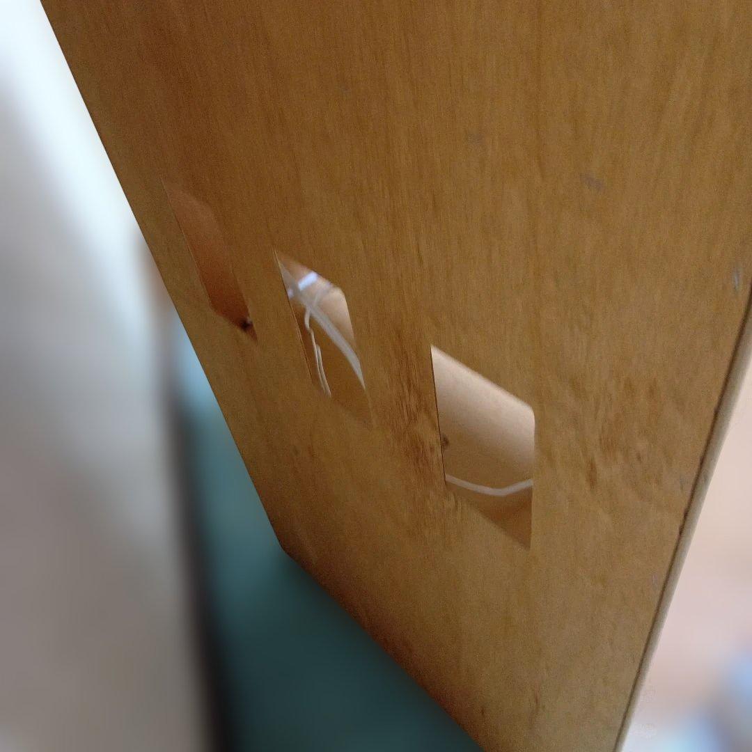 食器棚 グレーと木目調 ガラス扉付き　美品