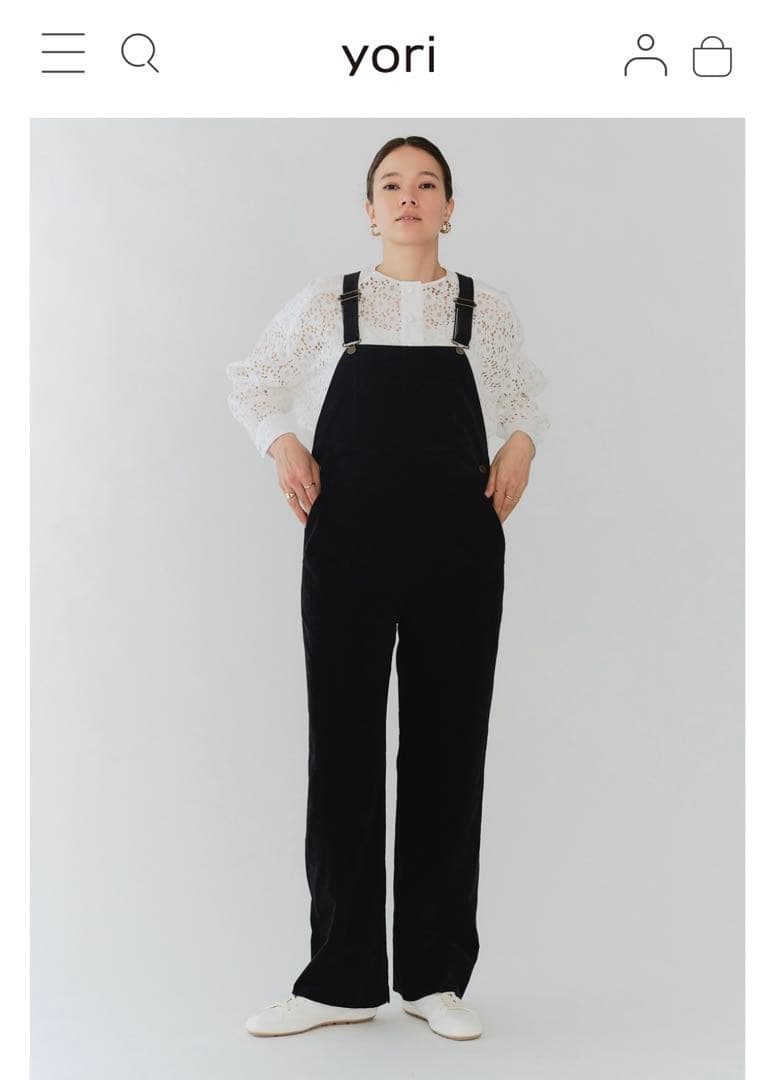 【新品　未使用】yori ベルベットサロペット【2025AW】　36