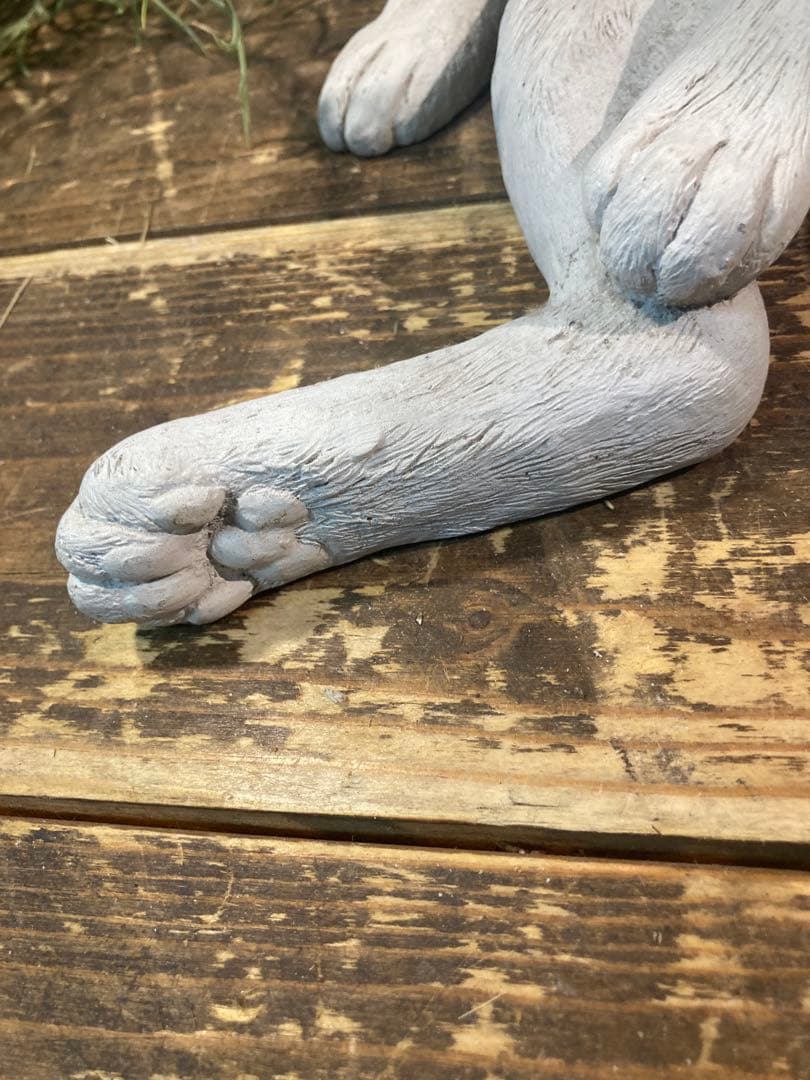 猫　白猫　アンティーク調　ガーデン雑貨　ガーデニング雑貨アンティーク　オブジェ