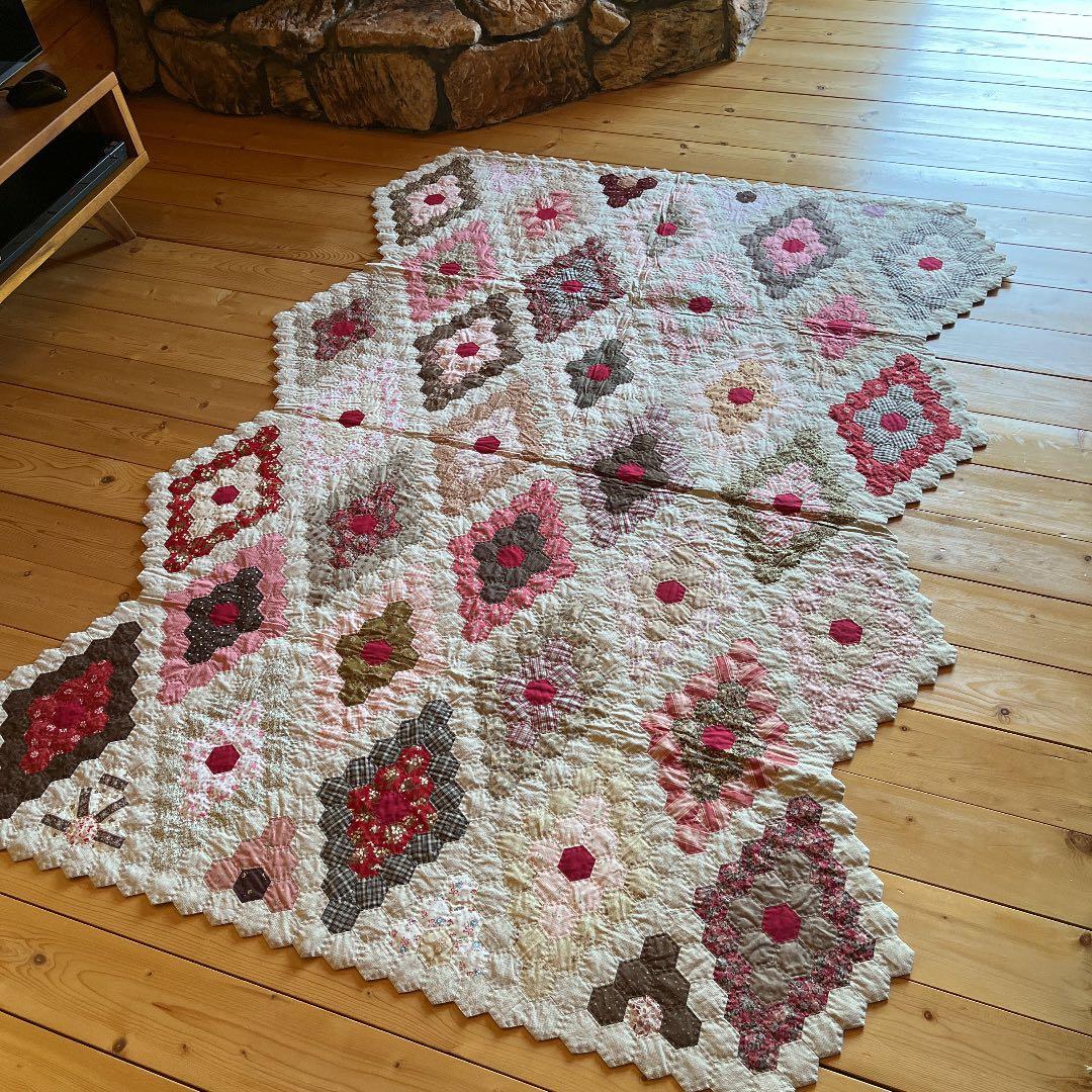 【新品 未使用】ハンドメイド パッチワーク ベッドカバー タペストリー