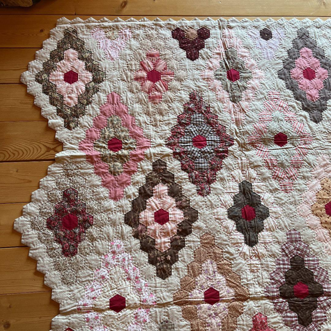 【新品 未使用】ハンドメイド パッチワーク ベッドカバー タペストリー