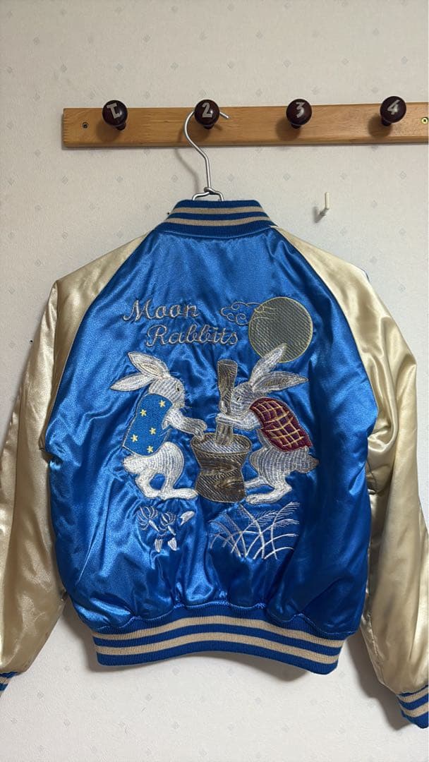 Hoshihime 星姫　スカジャン　ブルー　月とウサギ