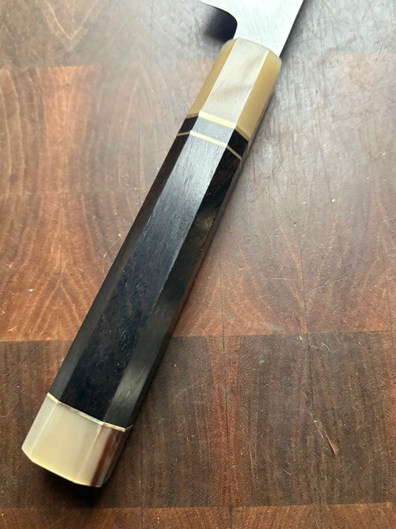 堺打刃物　冨樫　水本焼　柳刃　300mm 包丁　尺　和包丁　白鋼　黒檀　八角柄