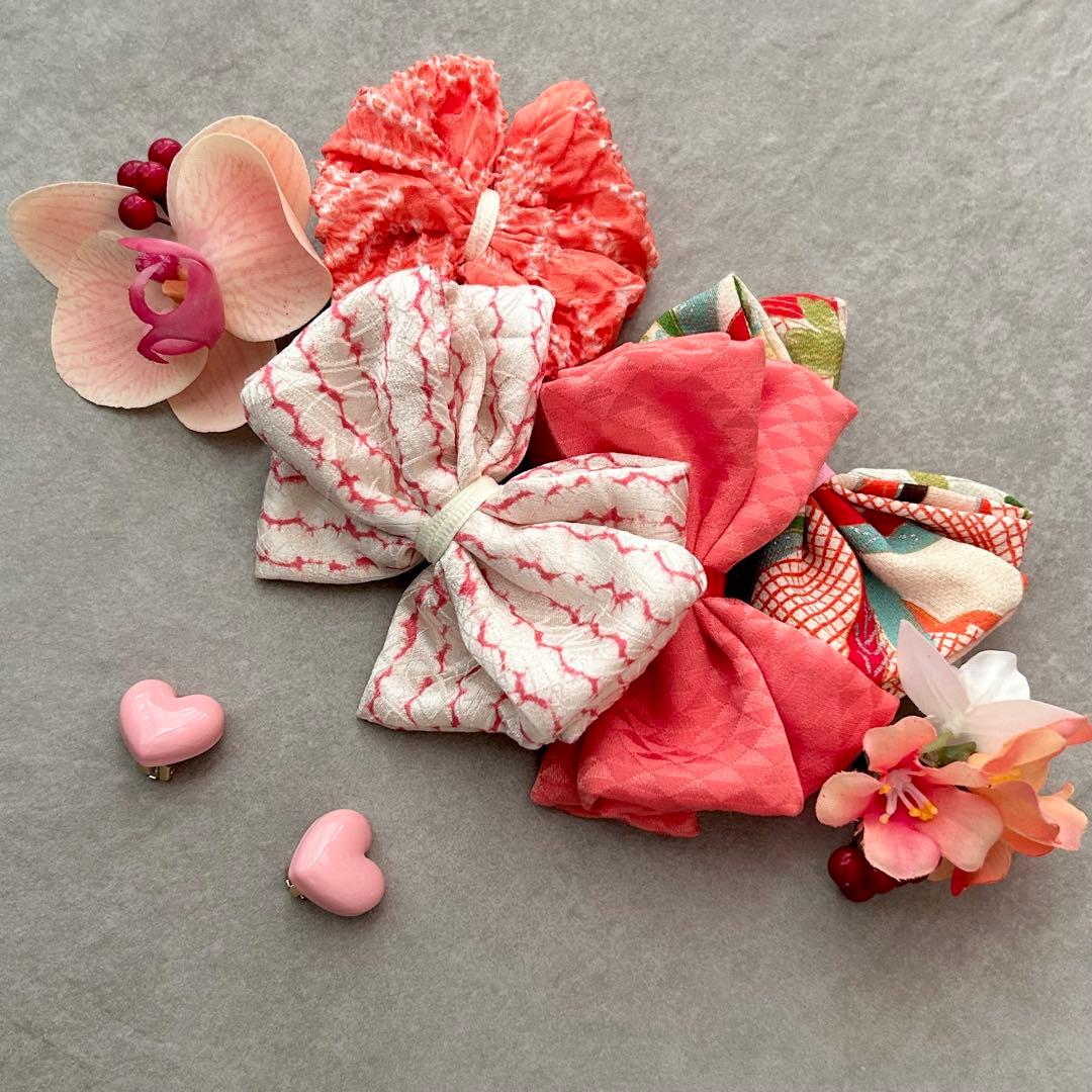 p*❀様 【25-66】七五三　髪飾り　個性的　ヘッドドレス　着物リメイク　75