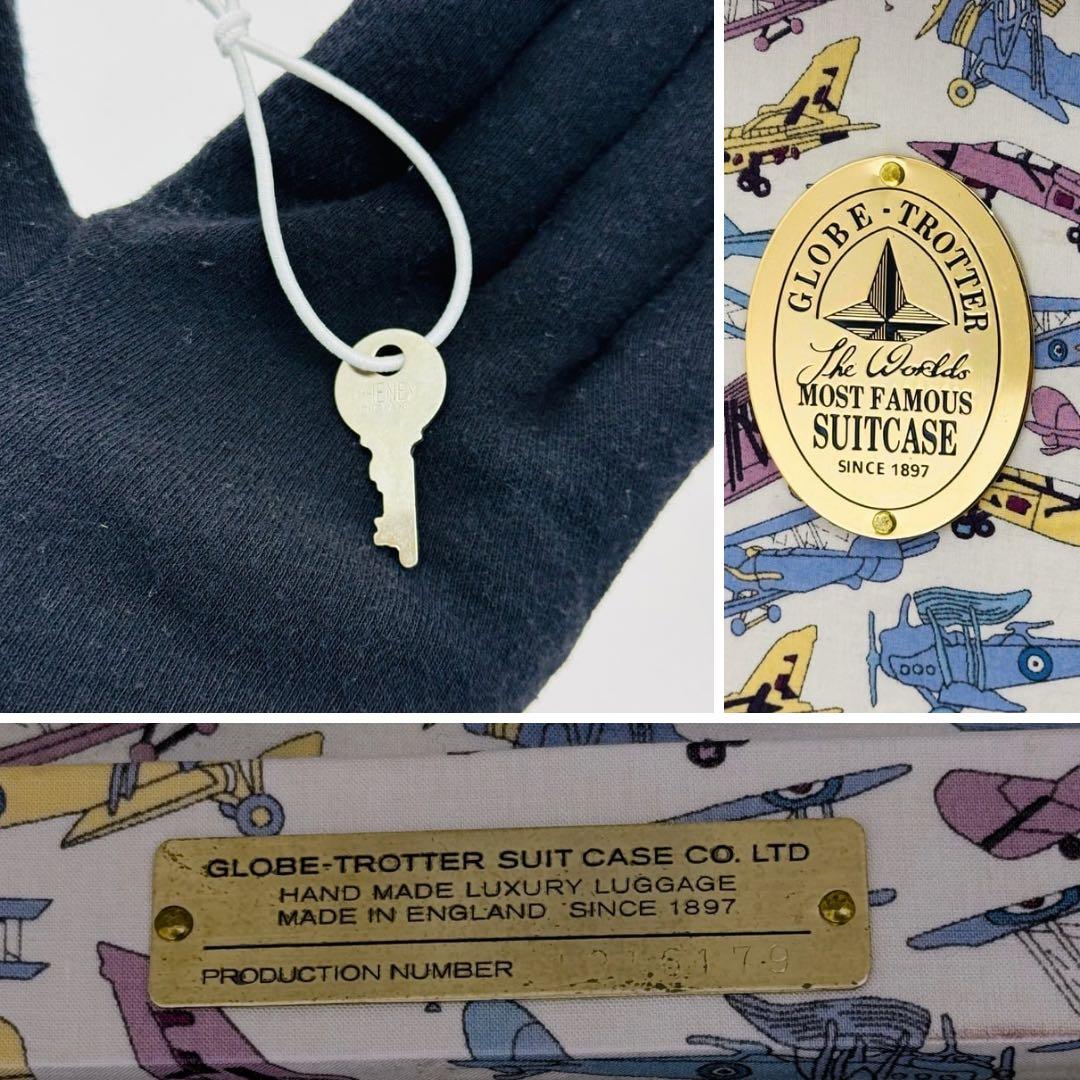 美品 グローブトロッター 18インチ 機内持ち込み キャリーオン ネイビー×赤