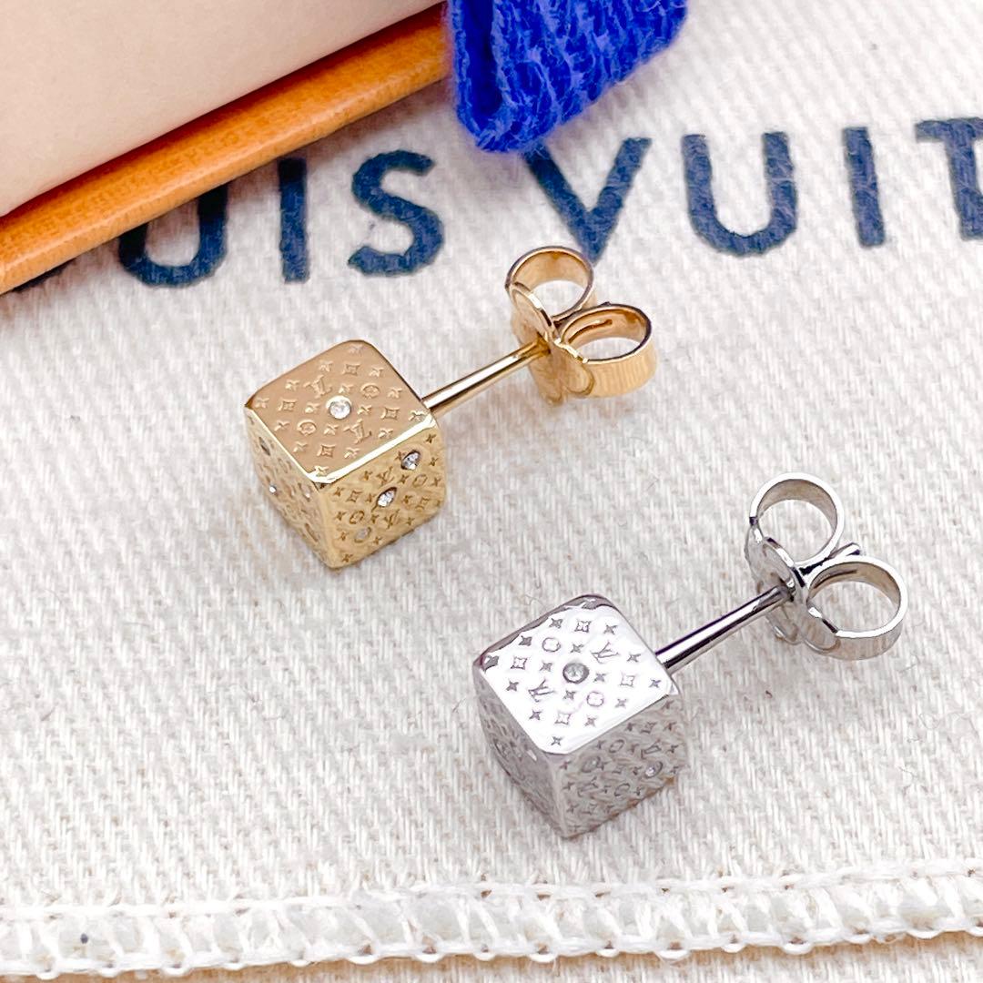 LOUIS VUITTON ピアス　ダイス　ストーン　ナノグラム　ラッキーグラム