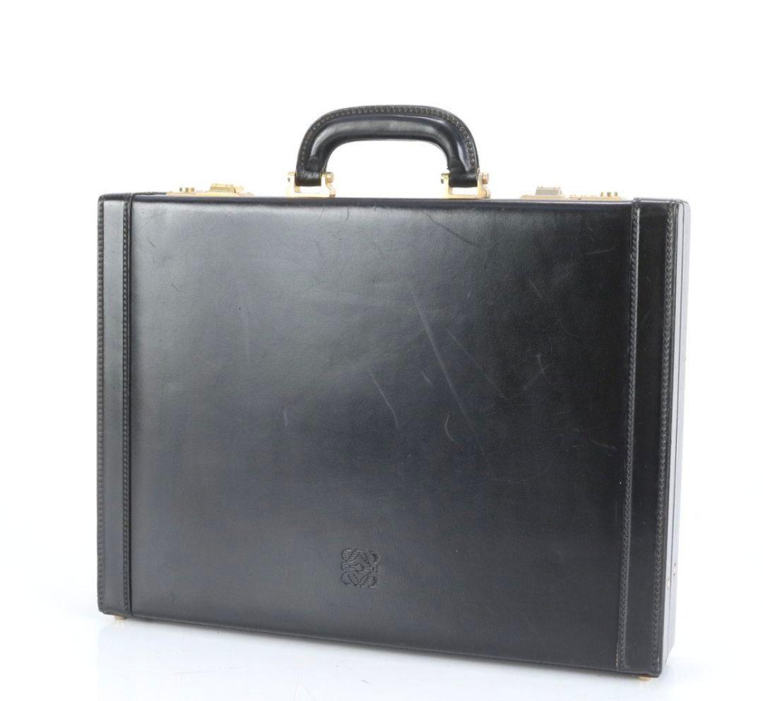 美品■ロエベ■アナグラム レザー アタッシュケース ハードケース A4