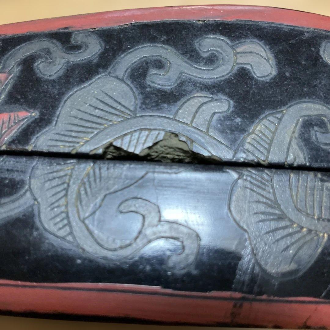 中国骨董 小物入れ 蓋付き 容器 陶器製 人物絵 アンティーク