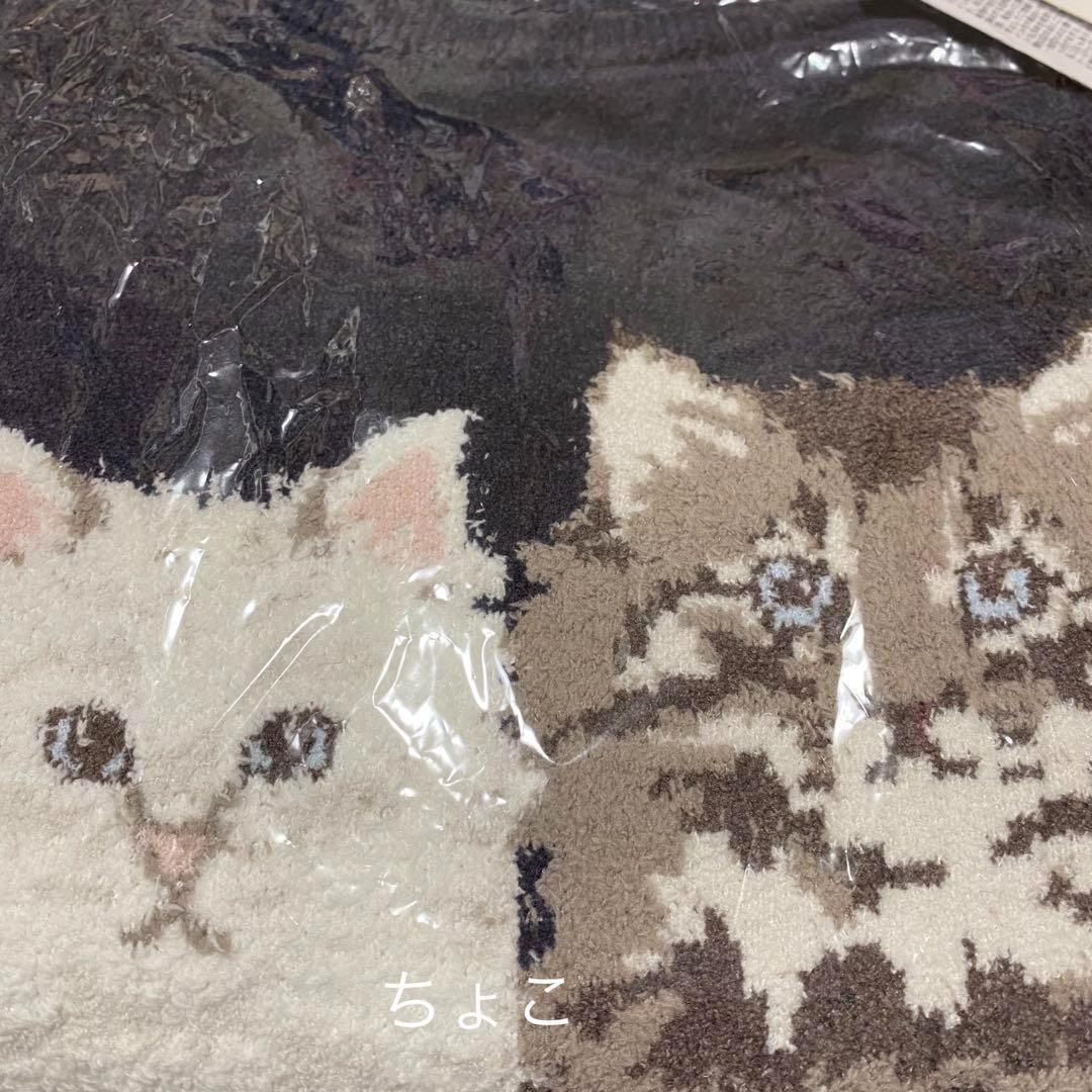 新品未使用 ジェラートピケ ツインキャットジャガードワンピース ネイビー