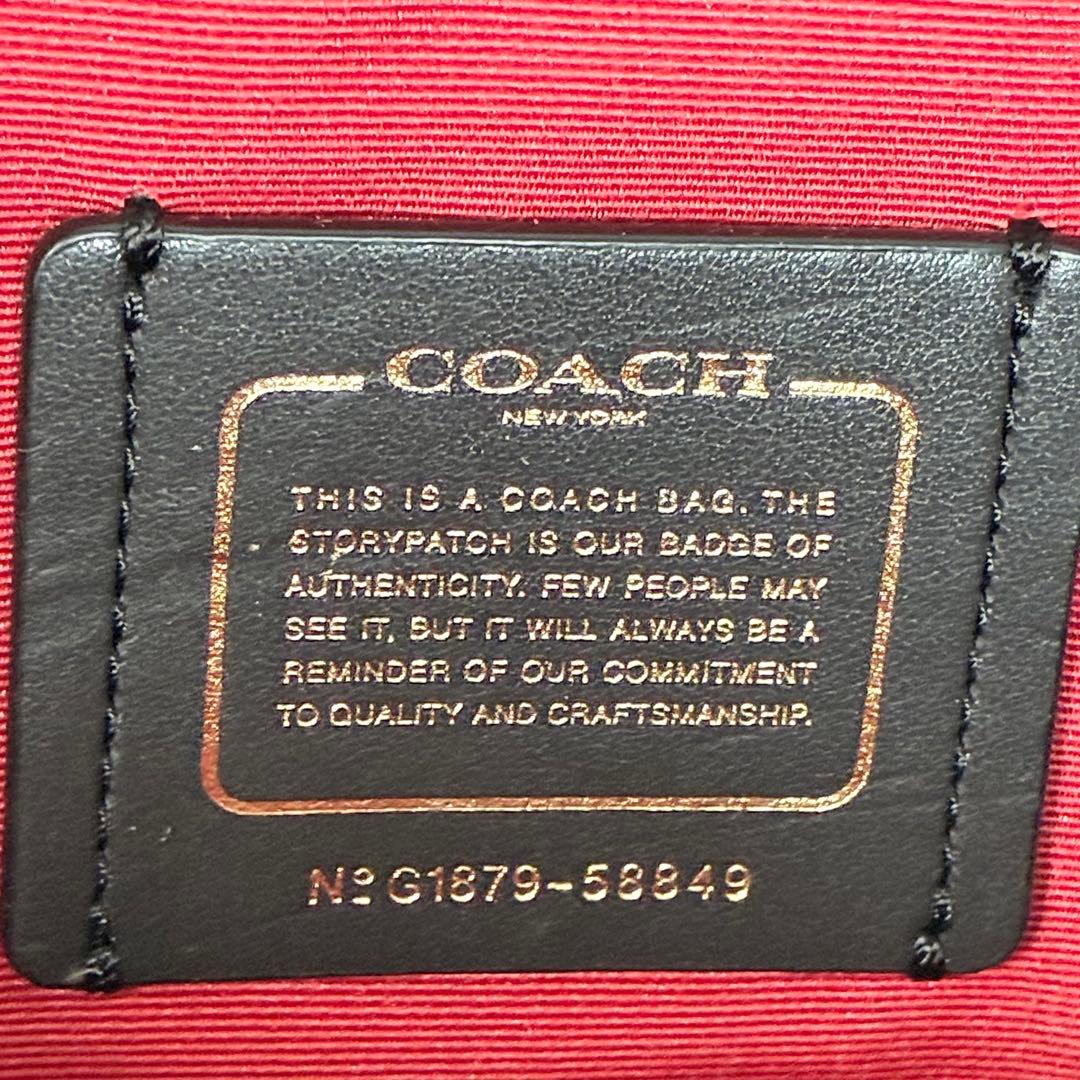 美品　コーチ 大容量 トートバッグ 本革 レザー 黒 ターンロック　マーケット