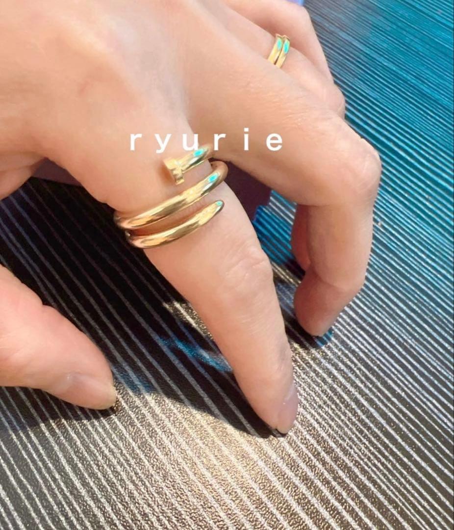 18金K18レディースデザインリングNAIL 号10