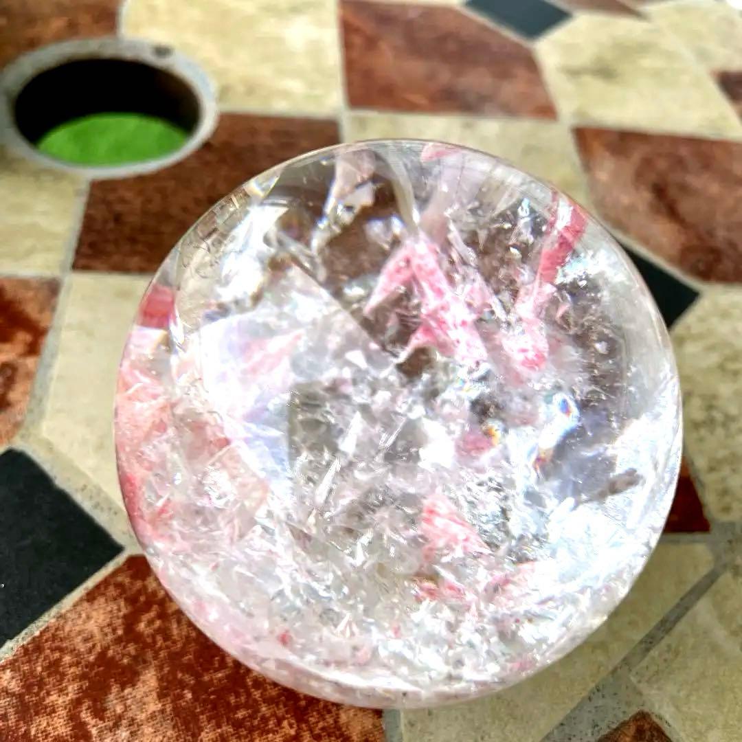 超激レア❗️❗️クォーツイン　ロードクロサイト　インカローズ　天然石　丸玉　水晶