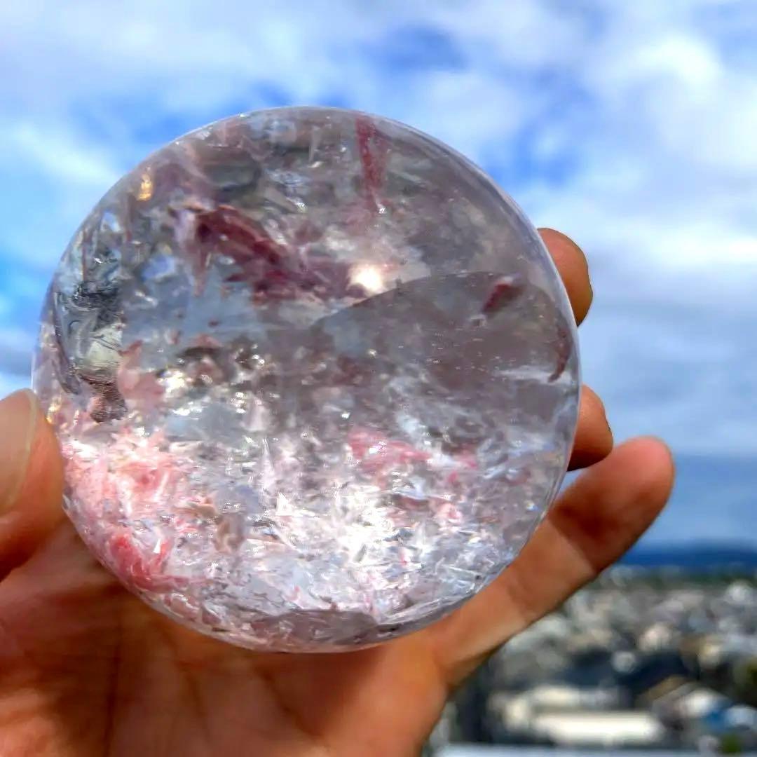 超激レア❗️❗️クォーツイン　ロードクロサイト　インカローズ　天然石　丸玉　水晶