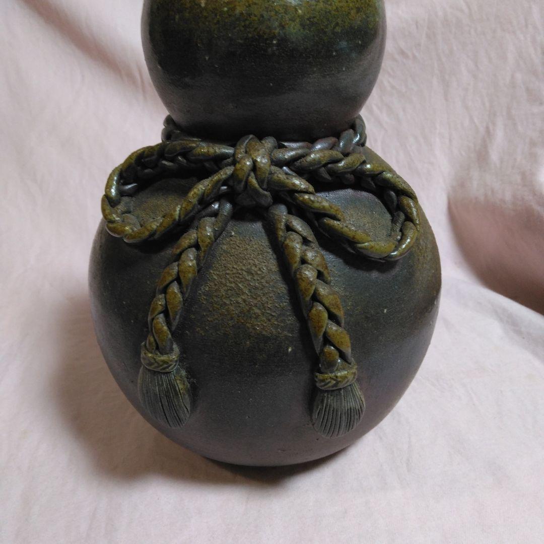 備前焼　作家物　瓢箪型　花入れ