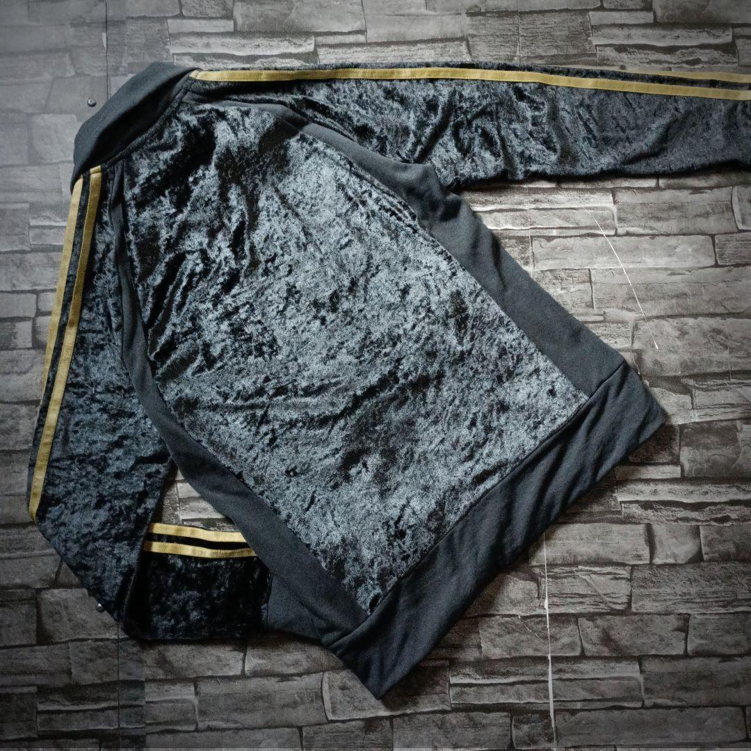 00ｓ☆アディダスベロアジャージ 刺繍ロゴ ハイネック ゴージャス 万国旗タグ