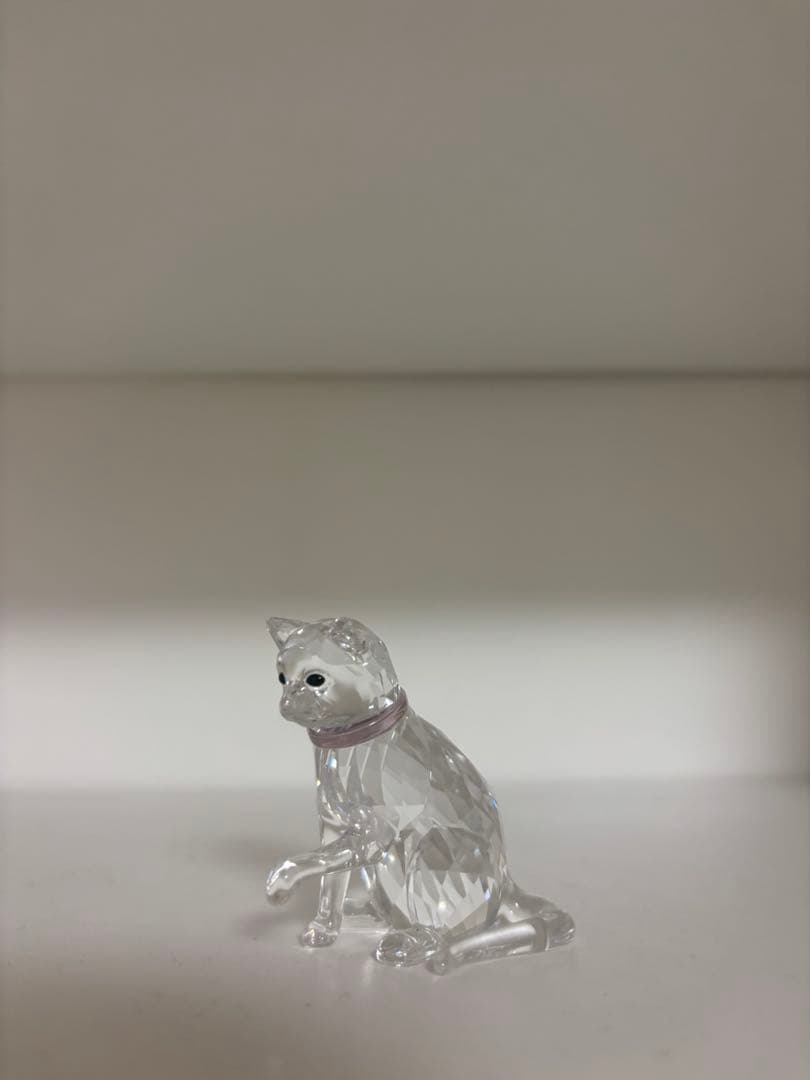 スワロフスキー　猫の置物 透明