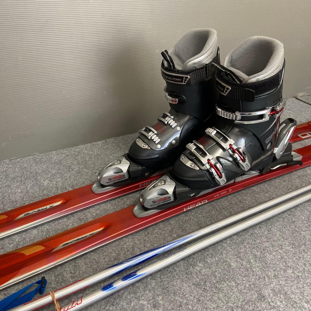 ★メンテ済 大人スキーセット 板HEAD163cm ブーツ26-26.5cm