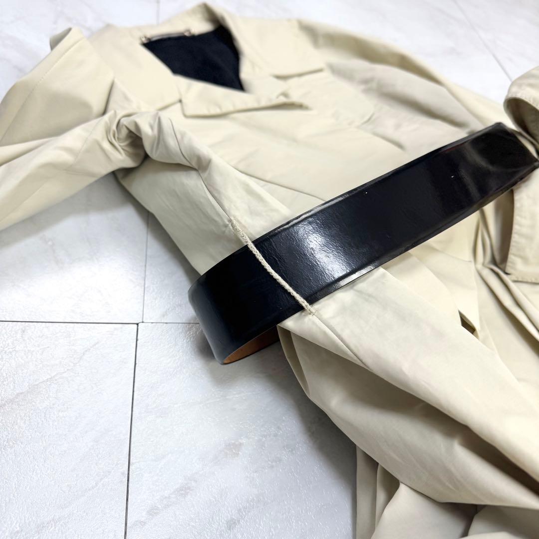 グッチ トムフォード期 ナイロン トレンチコート ヘップバーン型 レザーベルト