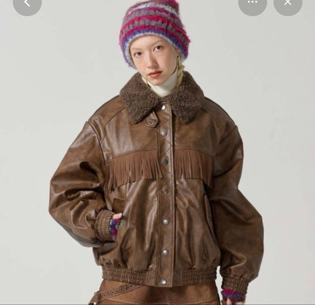 フェイクレザー ボンバージャケット TINA：JOJUN