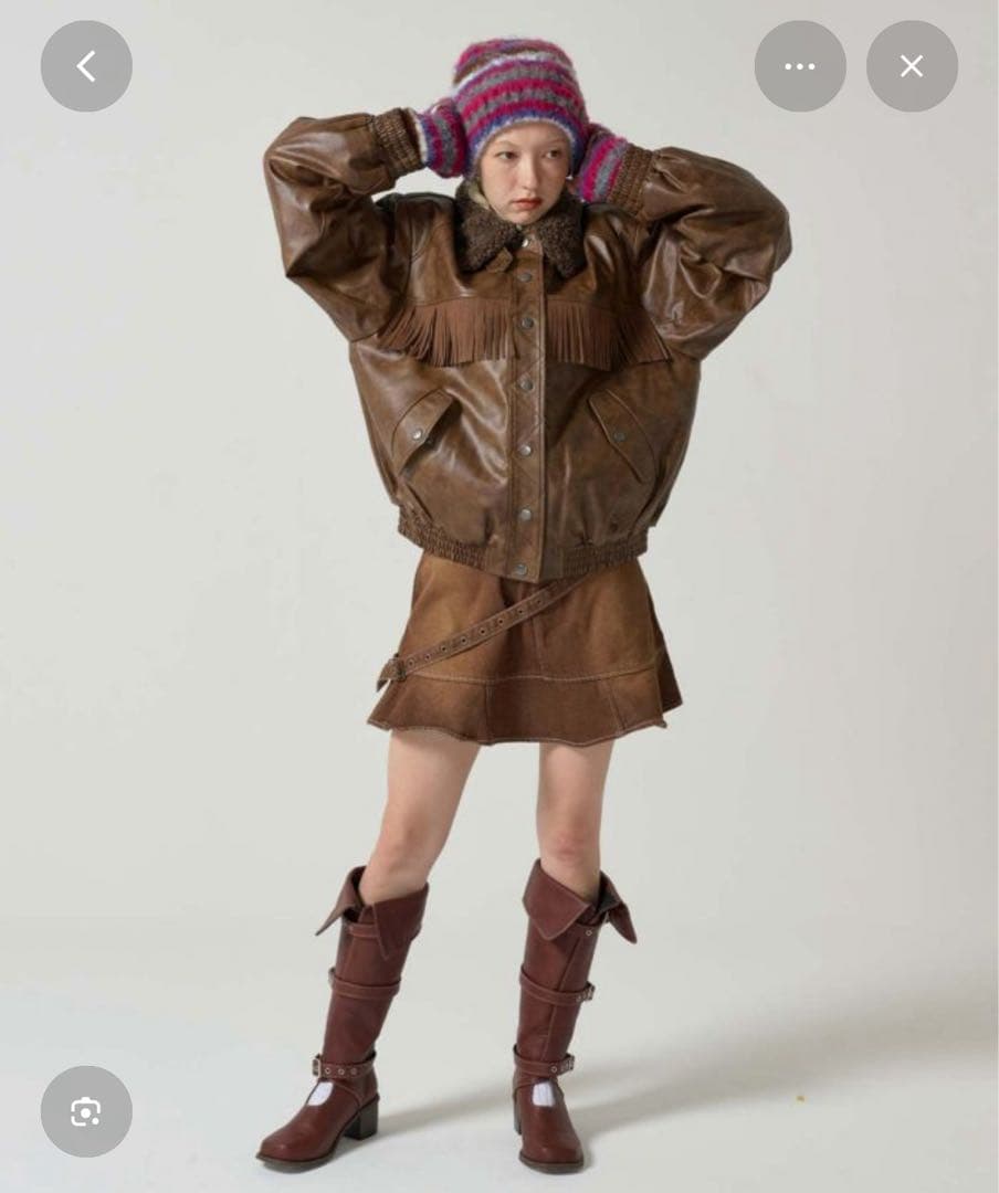 フェイクレザー ボンバージャケット TINA：JOJUN