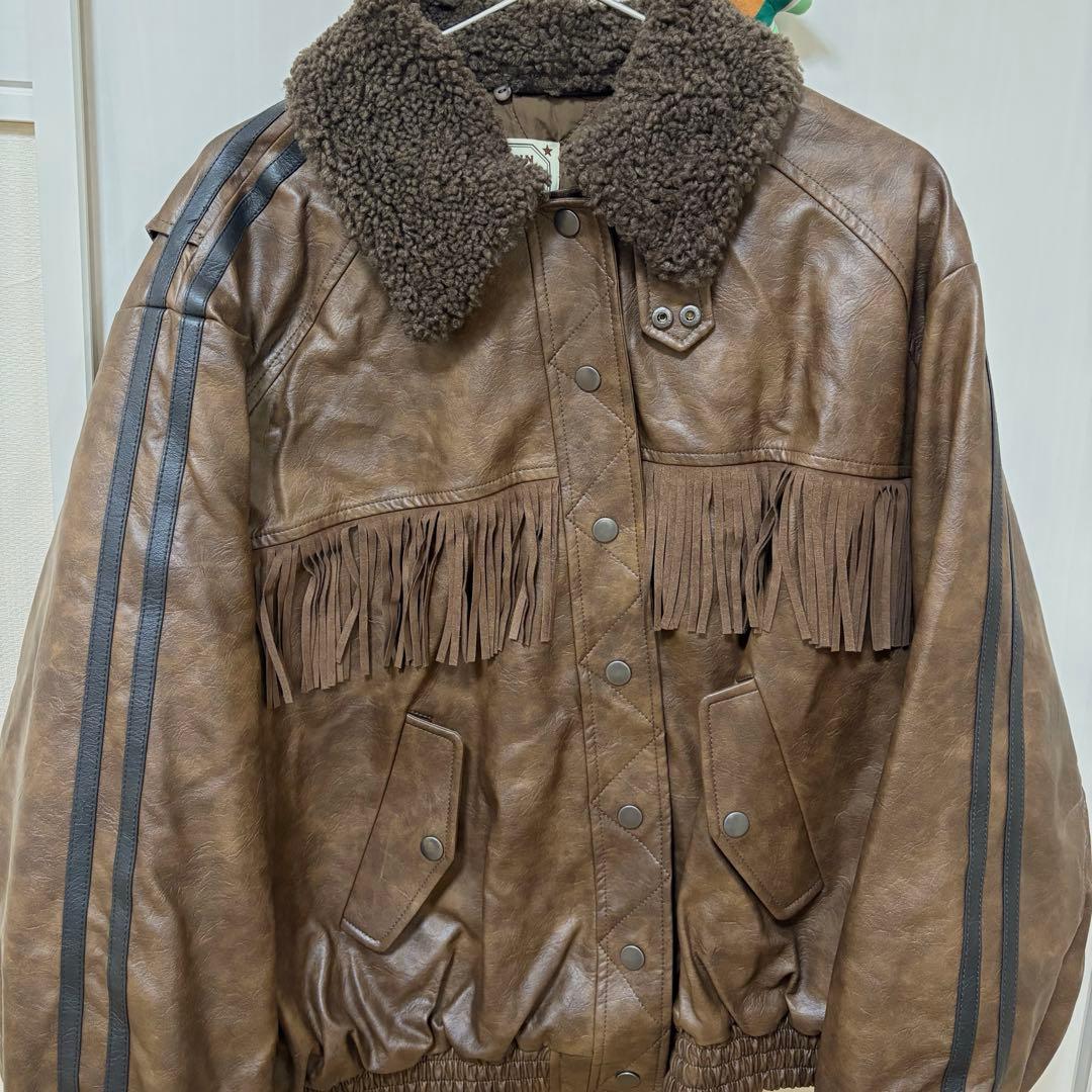 フェイクレザー ボンバージャケット TINA：JOJUN