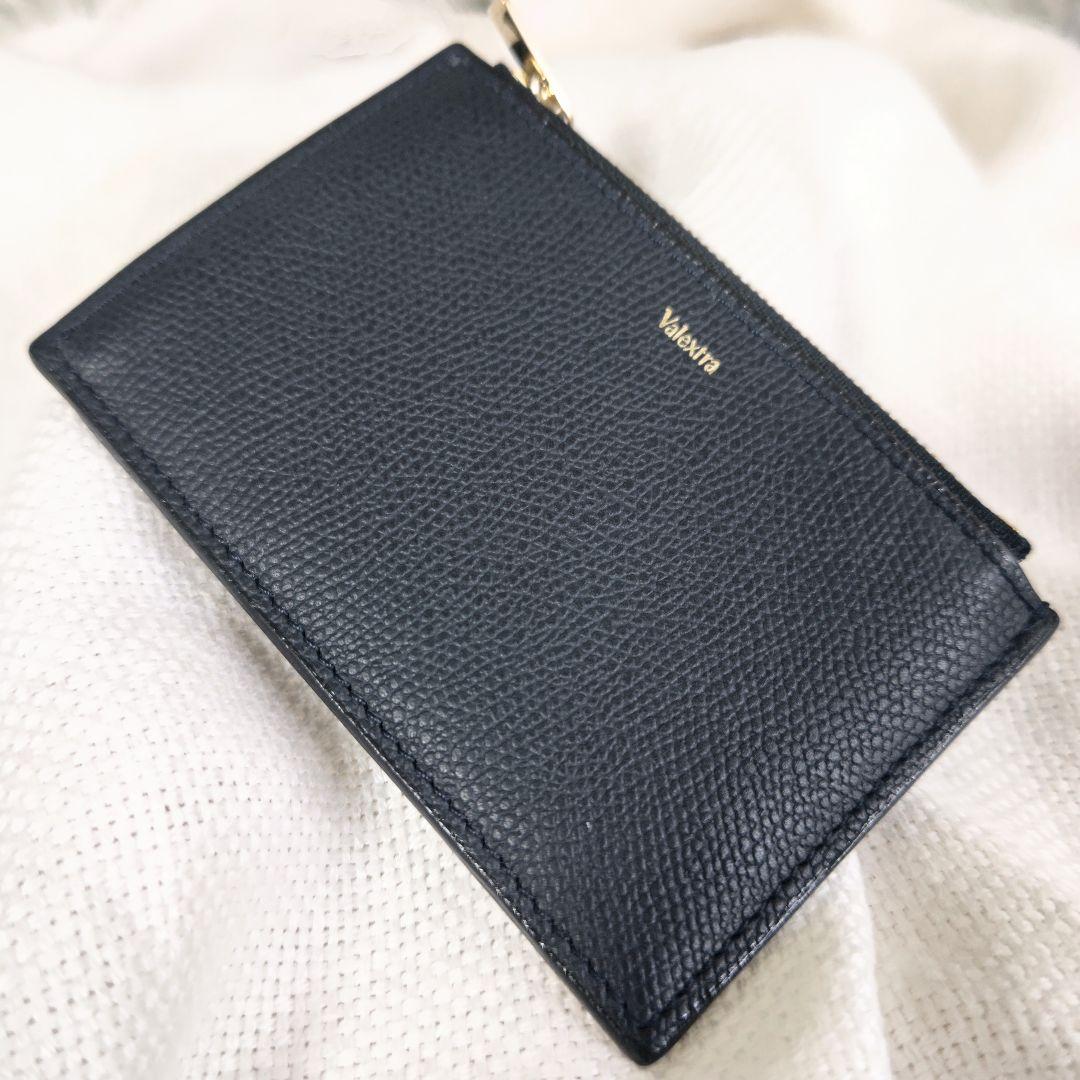 ヴァレクストラValextraジッパー付きカードホルダーコンパクトウォレット財布