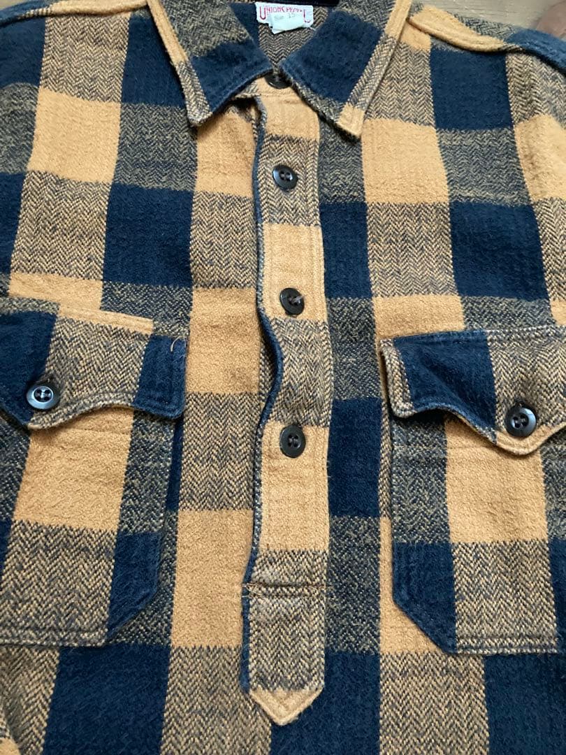 フリーホイーラーズUNION SPECIAL ネルシャツ 15 黄色×黒色