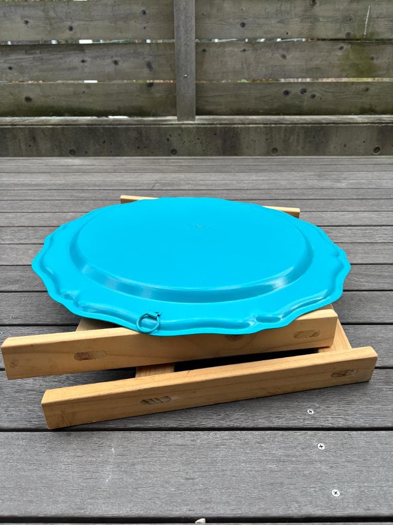 【IKEA　北欧・モロッコ風】トレイテーブル 折りたたみ ターコイズブルー